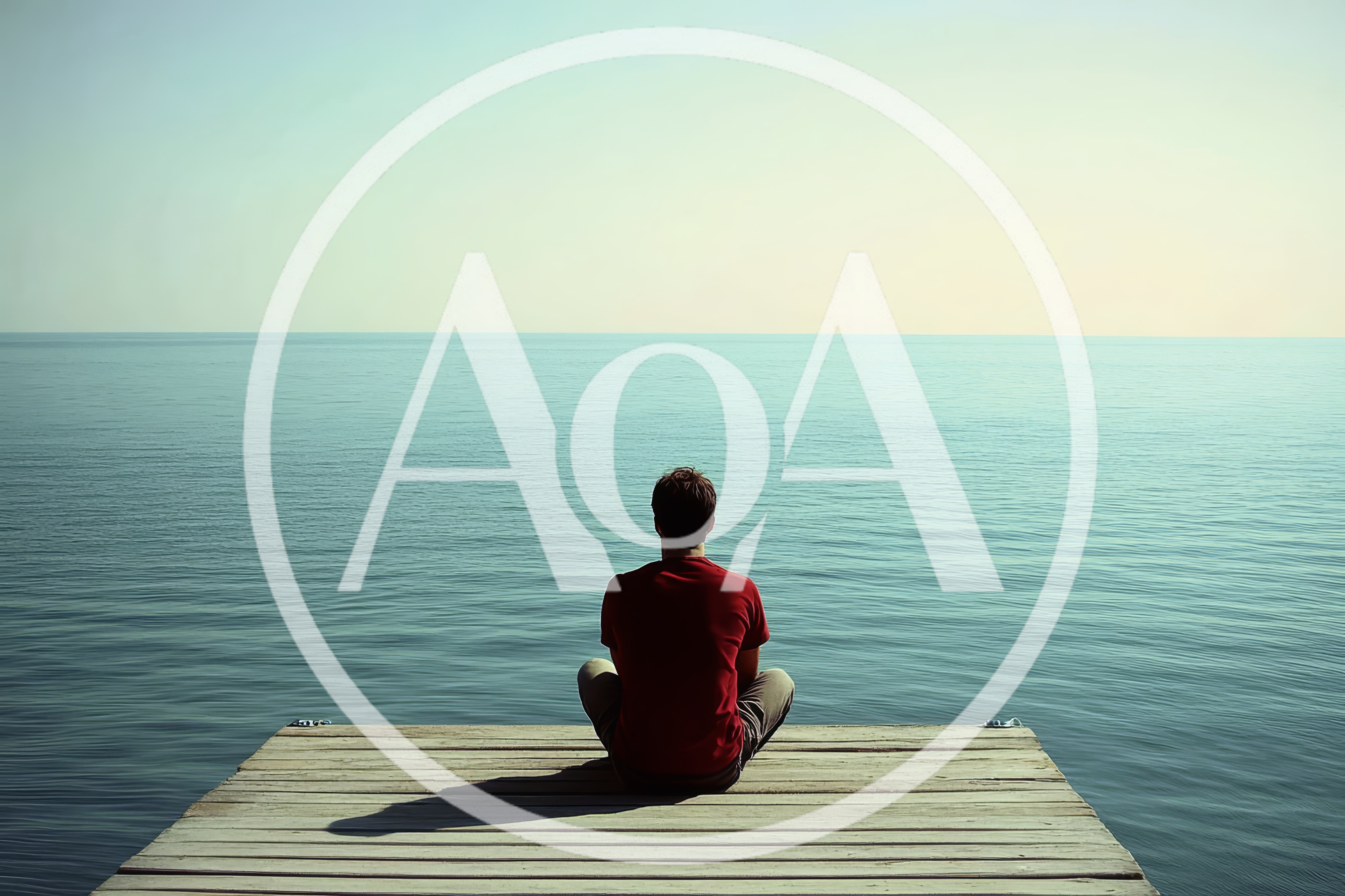 Man Sitting In Meditation On A Wooden Dock