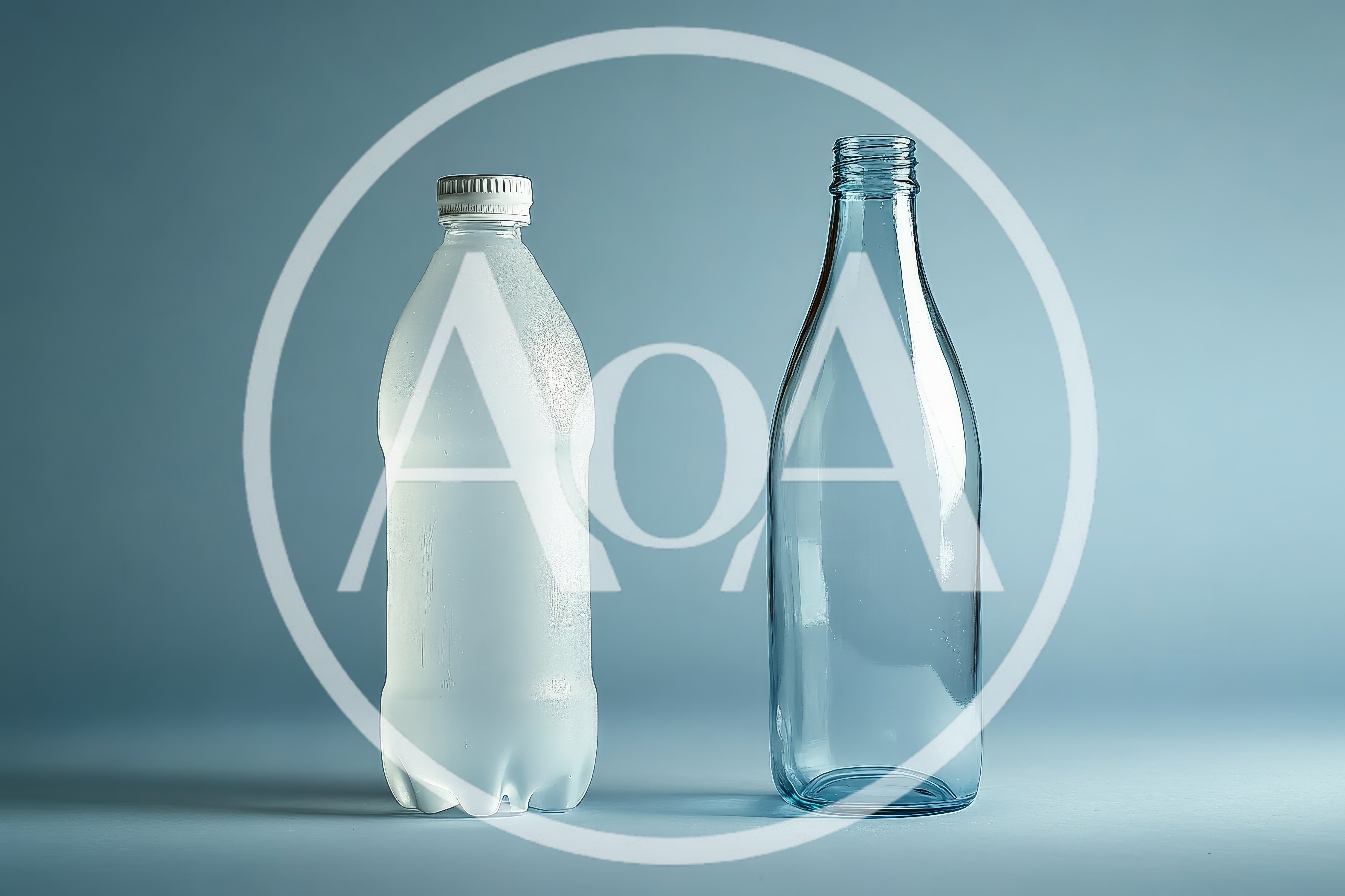 Plastic And Glass Bottles Side By Side