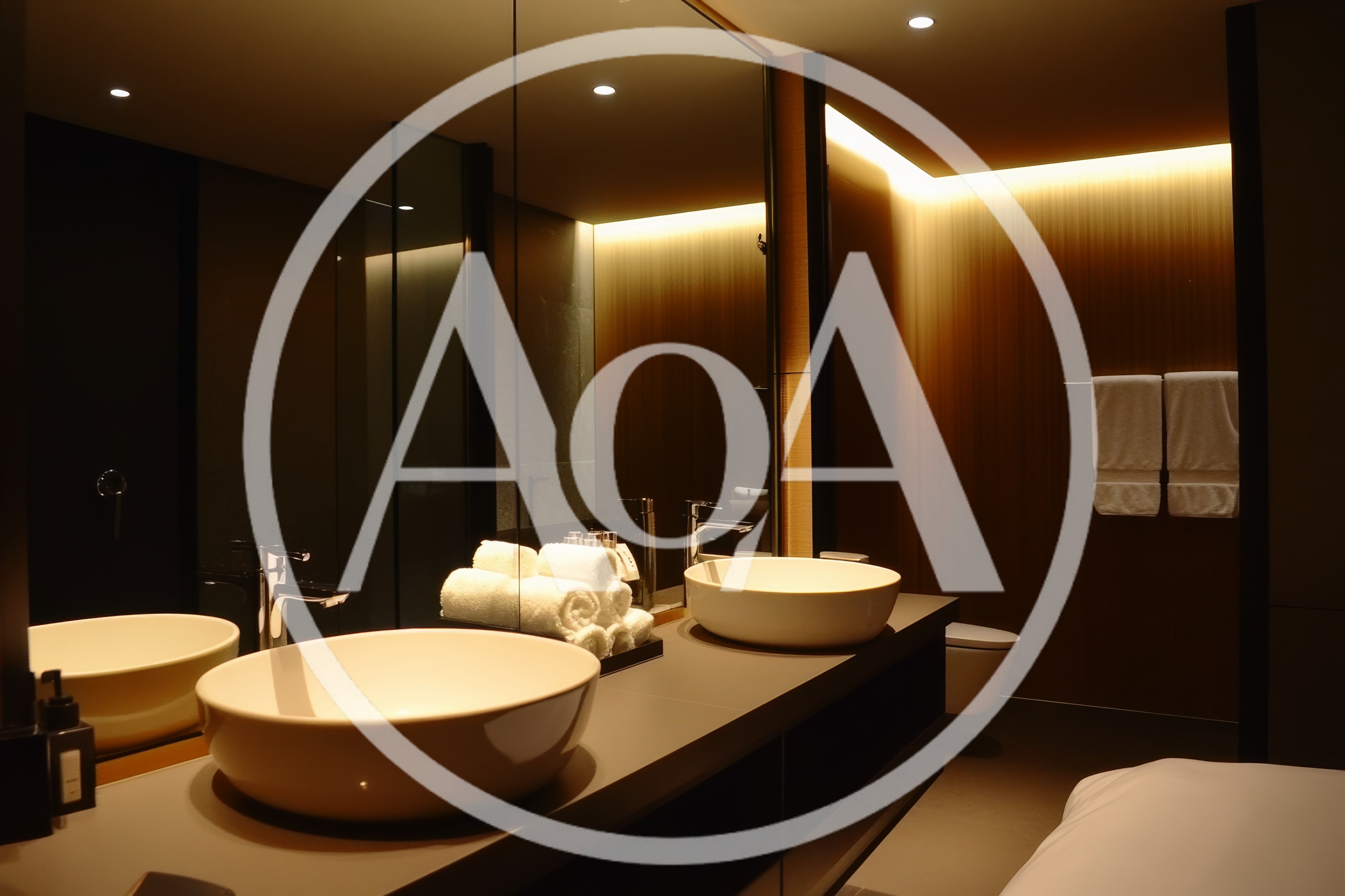 Modern Luxury Hotel Bathroom With Double Vanity