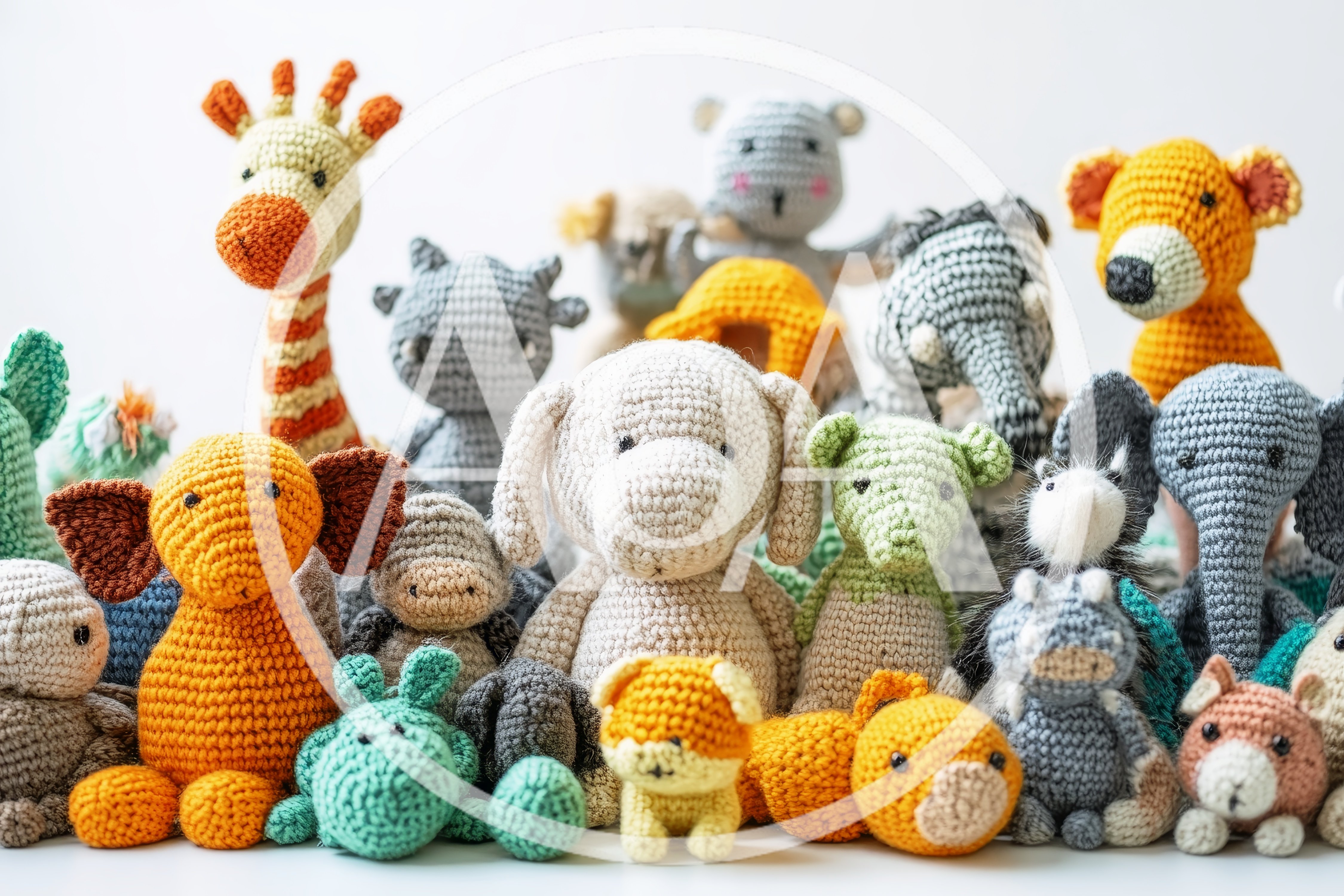Collection of Handmade Amigurumi Crochet Animal Toys