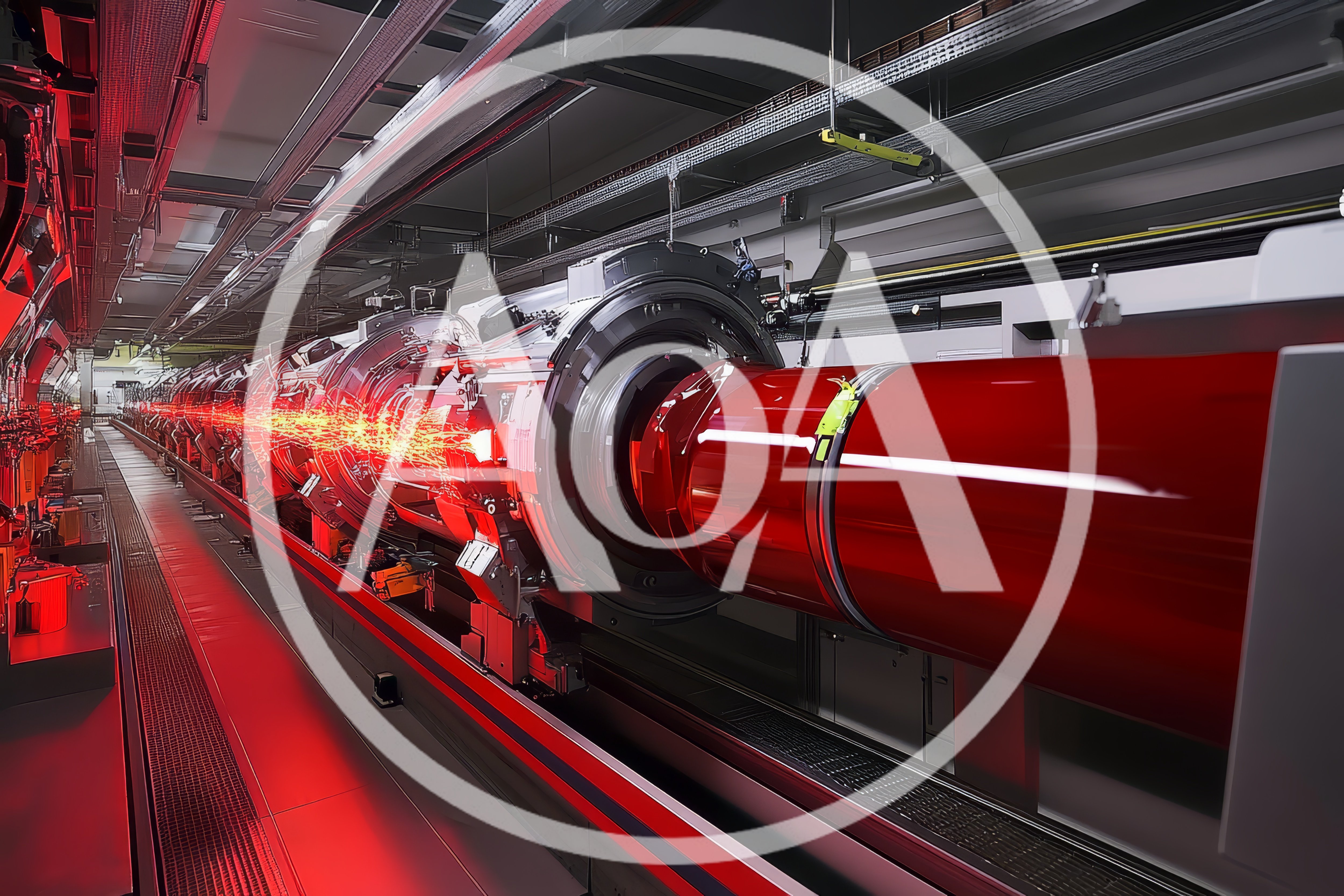 High Energy Particle Accelerator Tunnel Interior