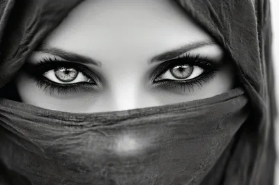 Close Up Portrait Of A Woman Wearing A Hijab