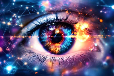 Digital Human Eye With Neural Network Data Overlay