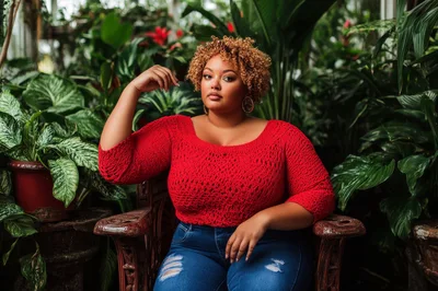 Portrait Of A Confident Woman In A Greenhouse