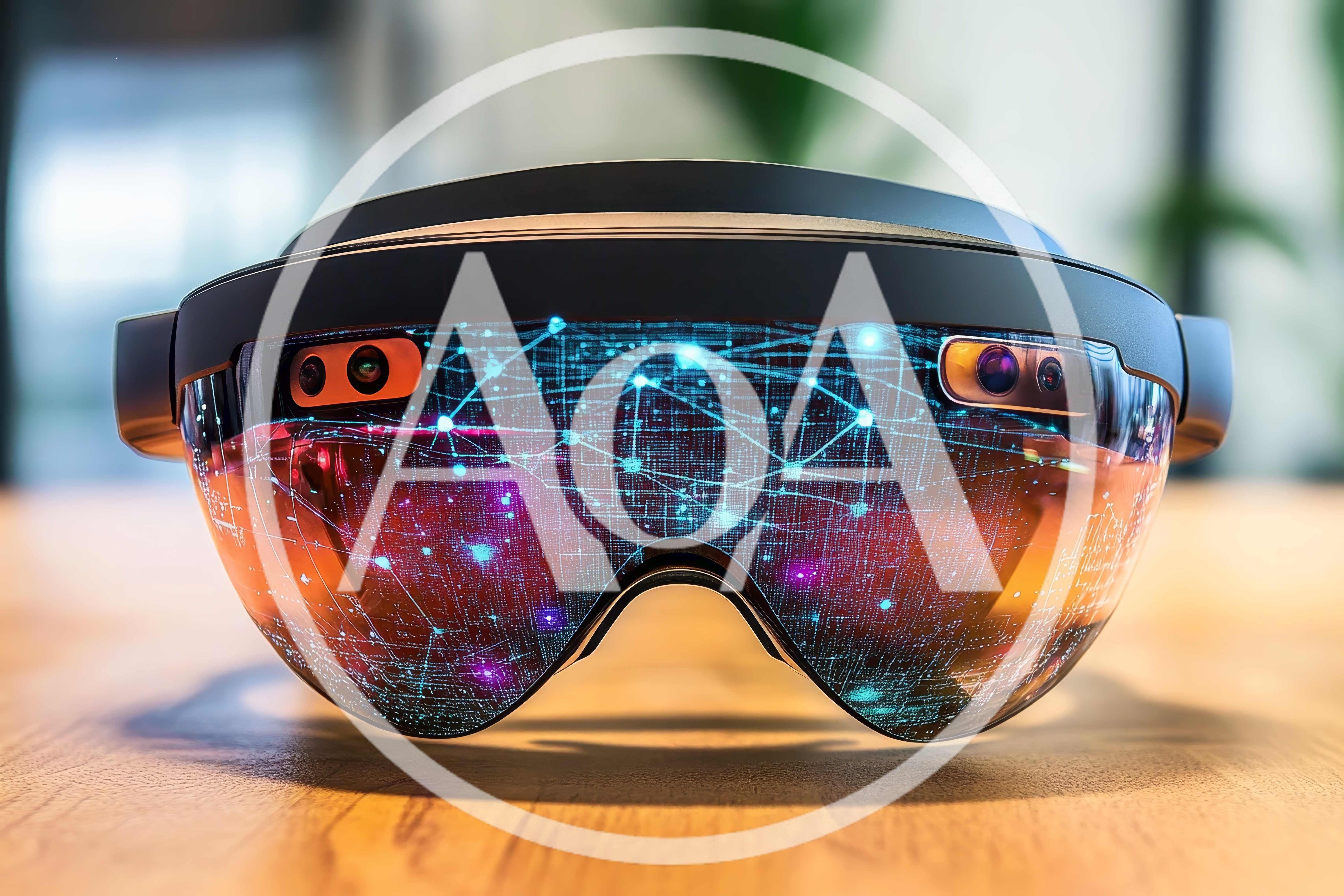 Augmented Reality Headset Displaying Digital Network Data