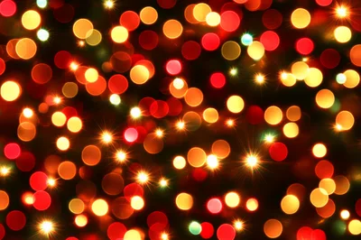 Abstract Christmas Lights Bokeh Background