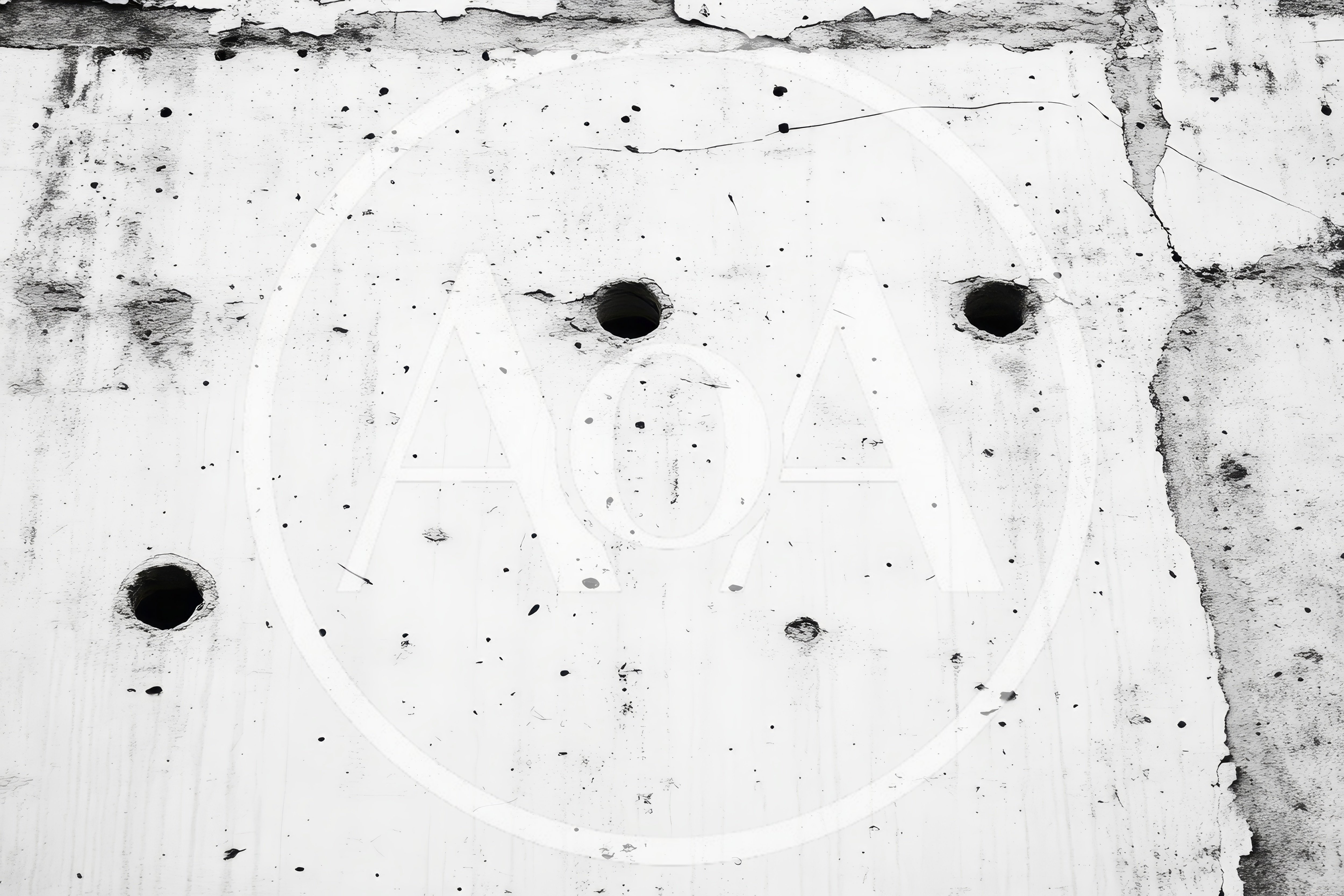 Textured Concrete Wall With Circular Drill Holes