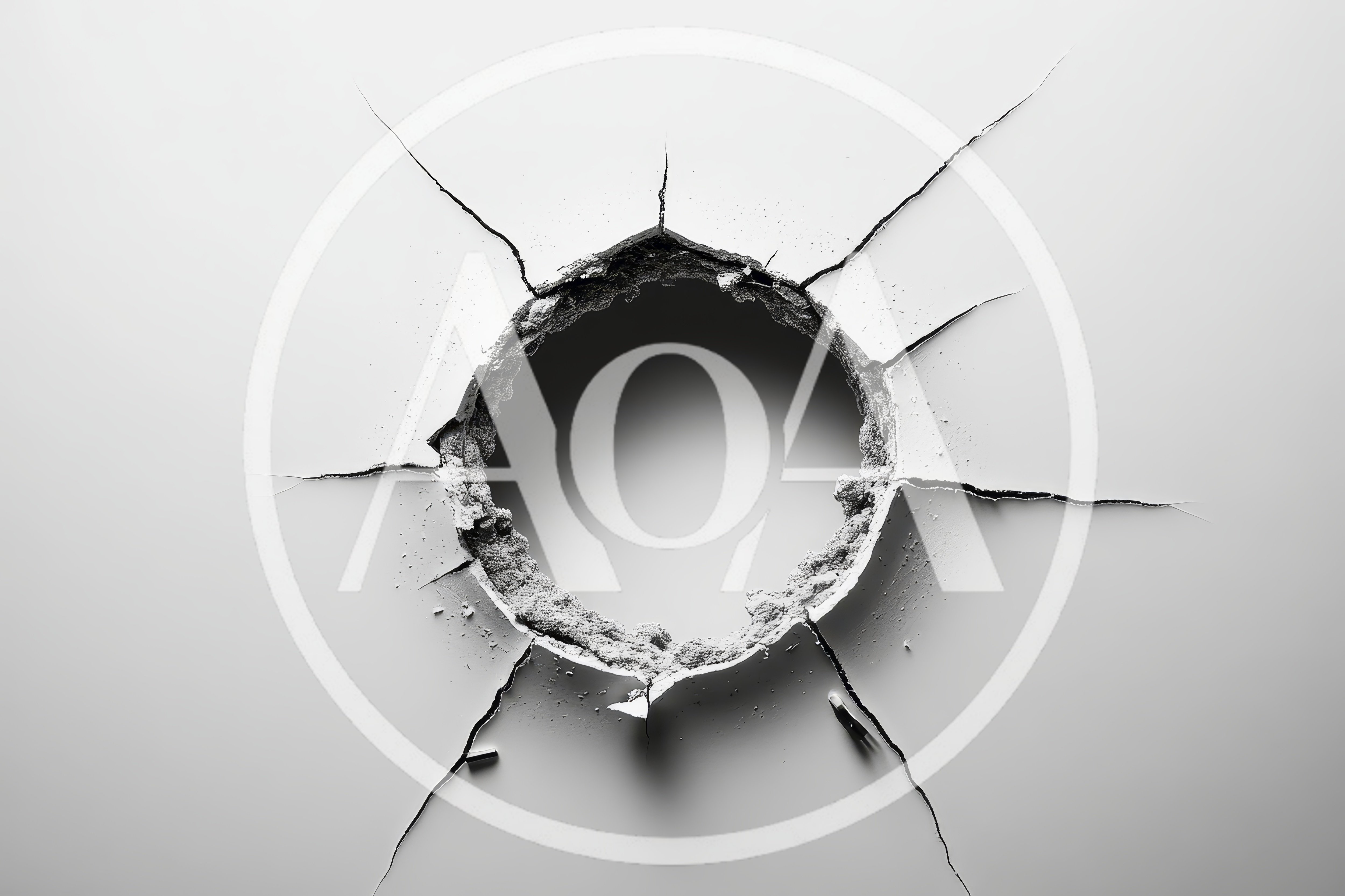 Large Circular Hole In A White Wall