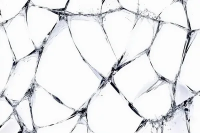 Shattered Glass Texture With Cracks On White Background