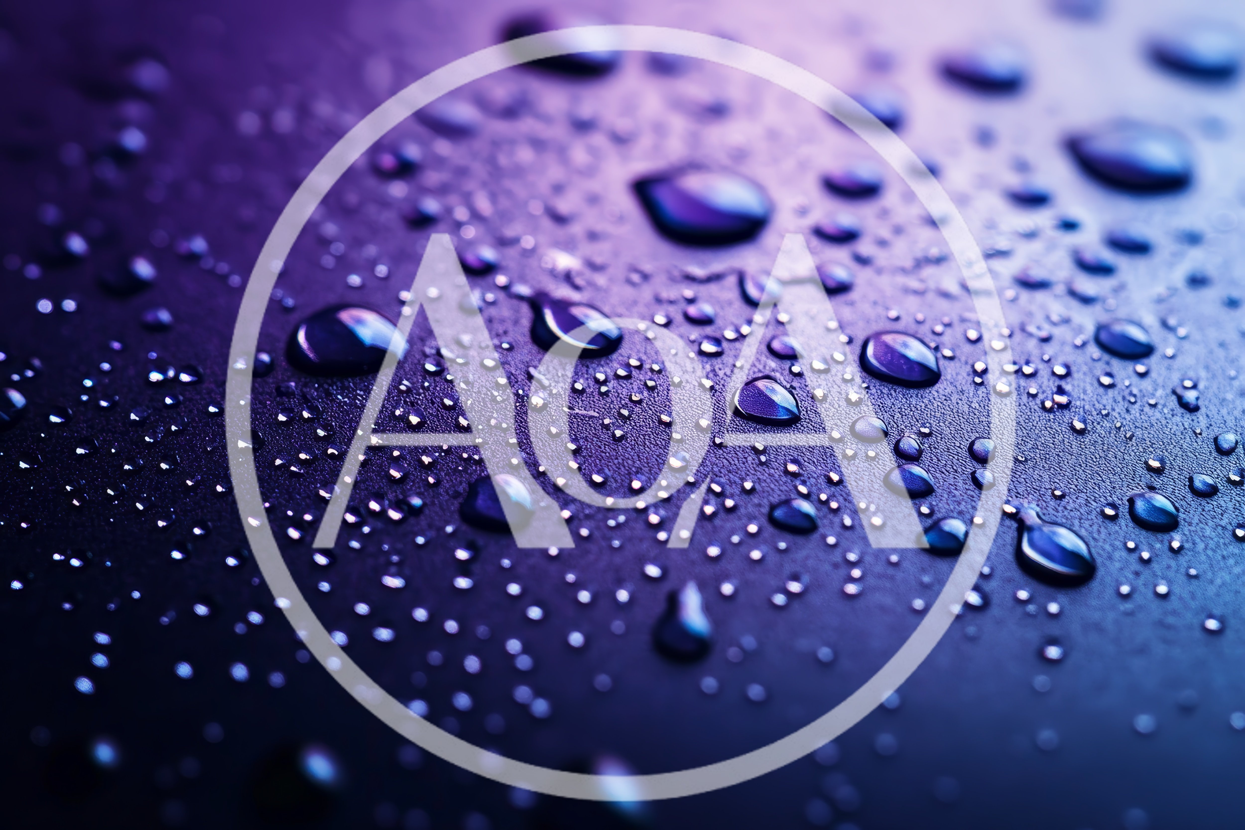 Water Droplets On A Textured Purple Surface