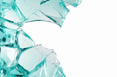 Shattered Tempered Glass Texture With White Background