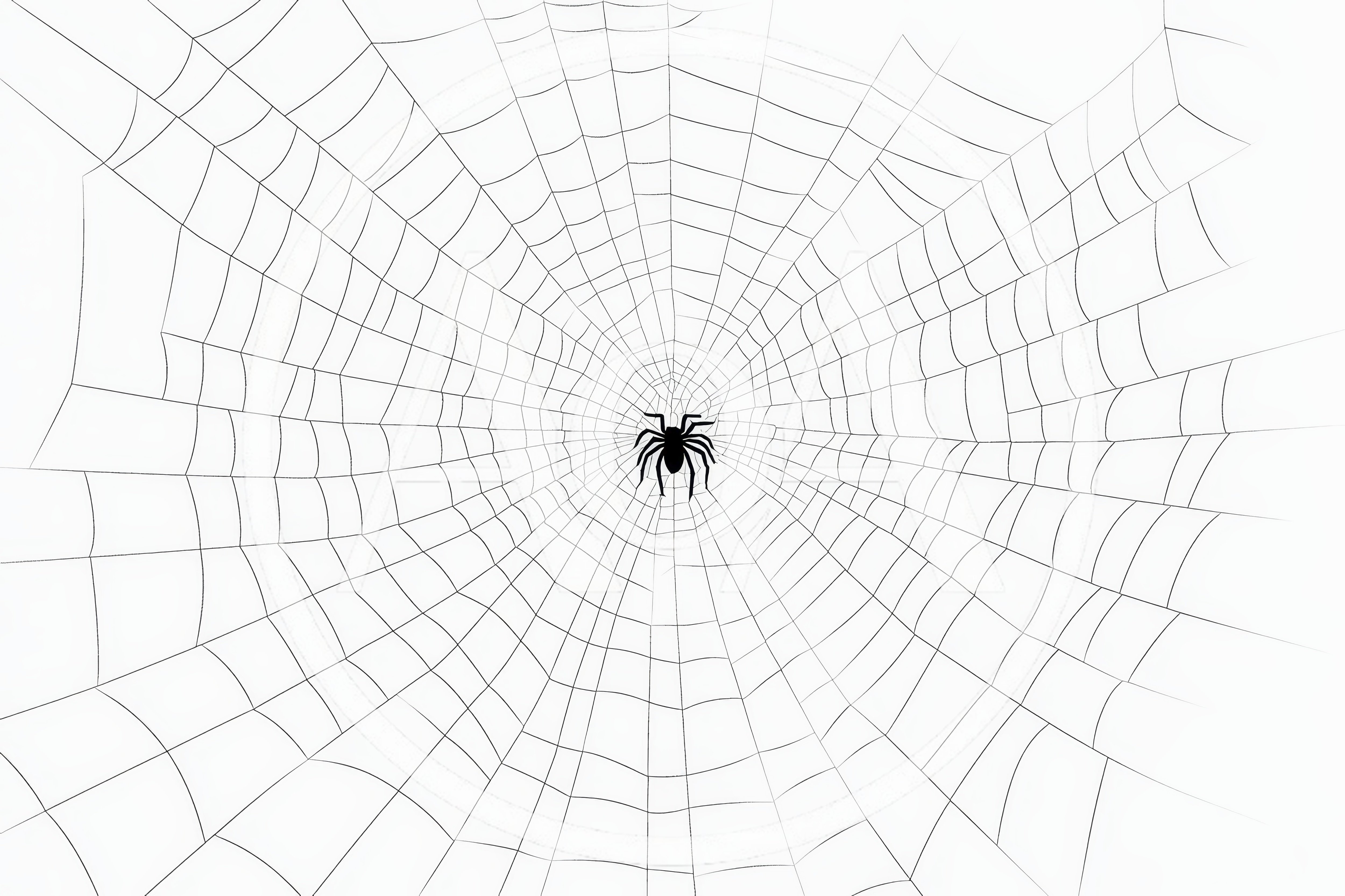 Black Spider Sitting In The Center Of A Web