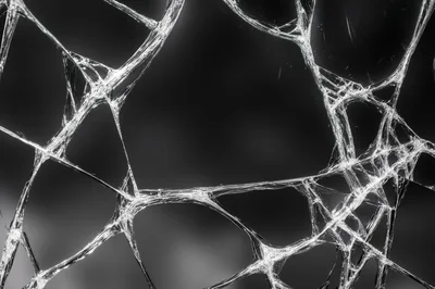 Abstract Shattered Glass Texture With Intricate Cracks