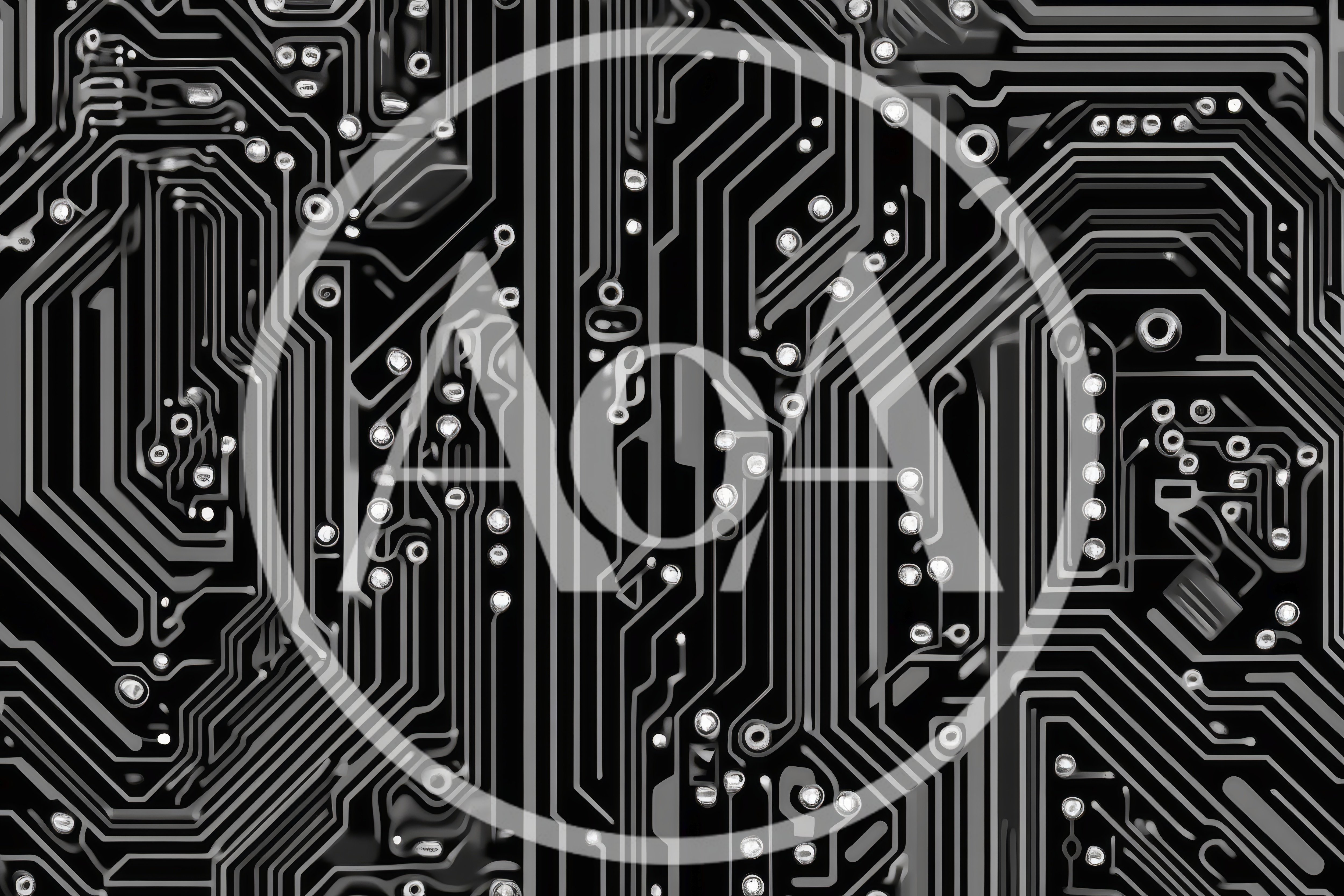 Abstract Macro View Of A Printed Circuit Board