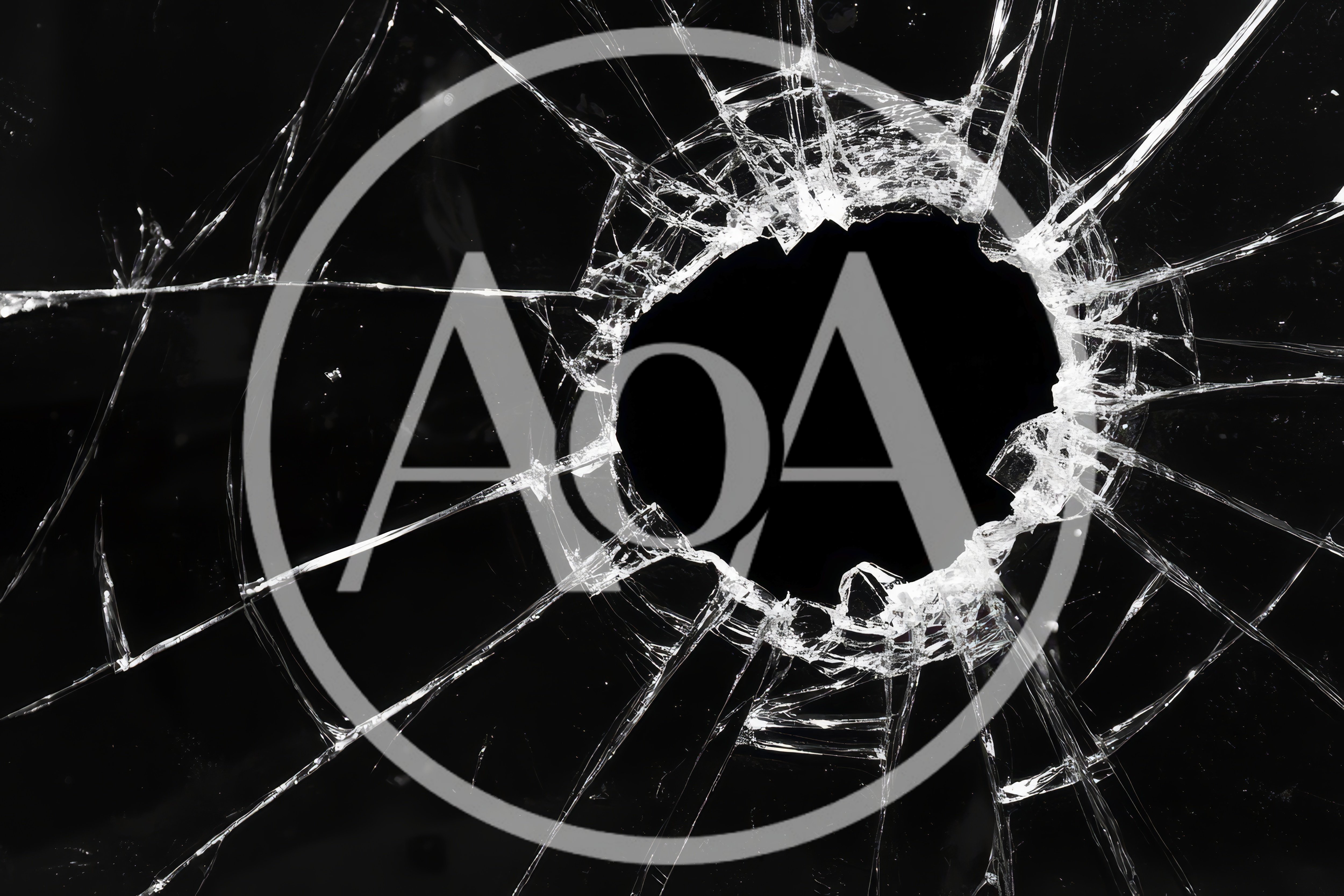 Shattered Glass Pane With Large Central Hole