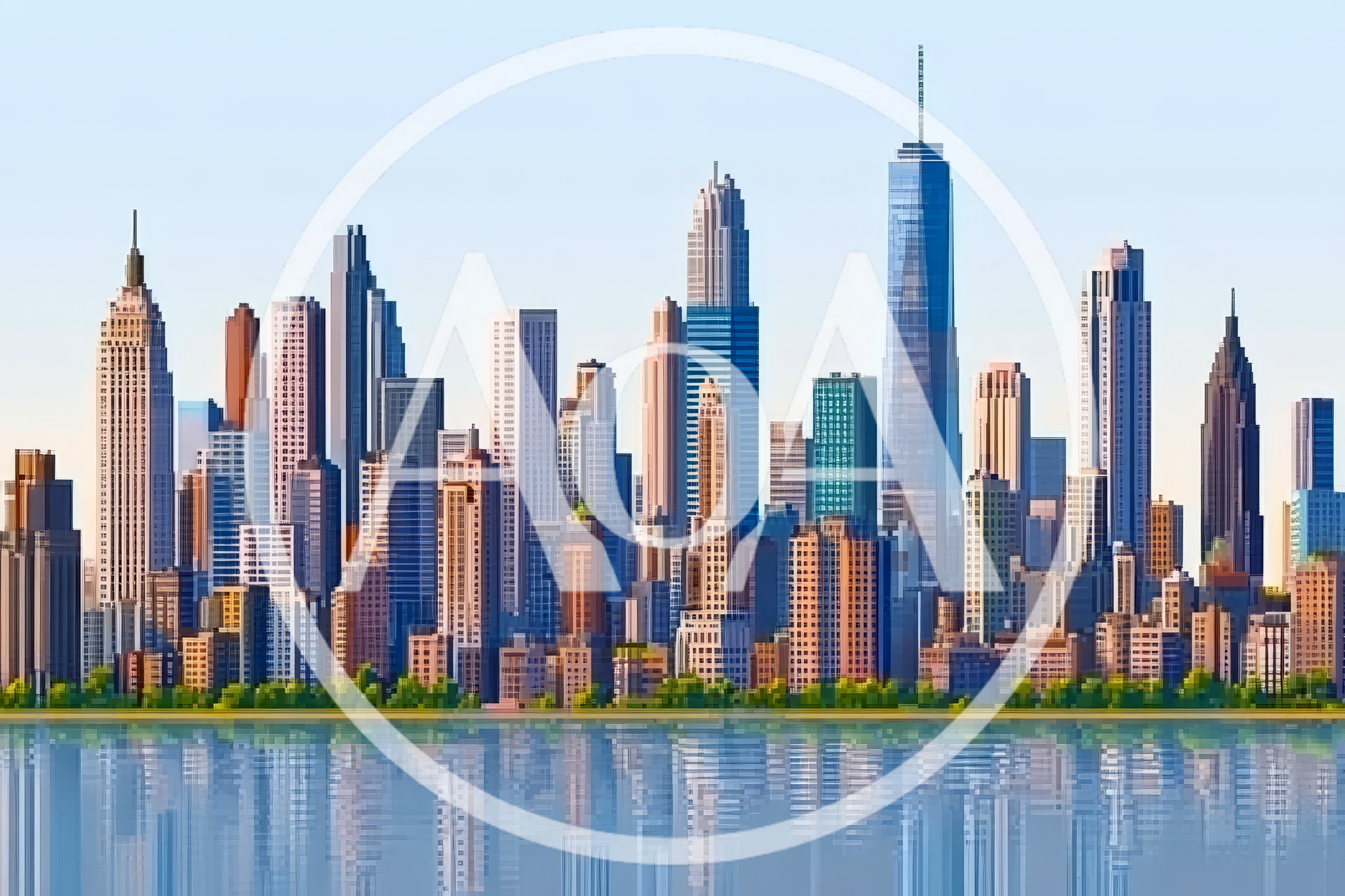 Digital Illustration Of A Modern City Skyline