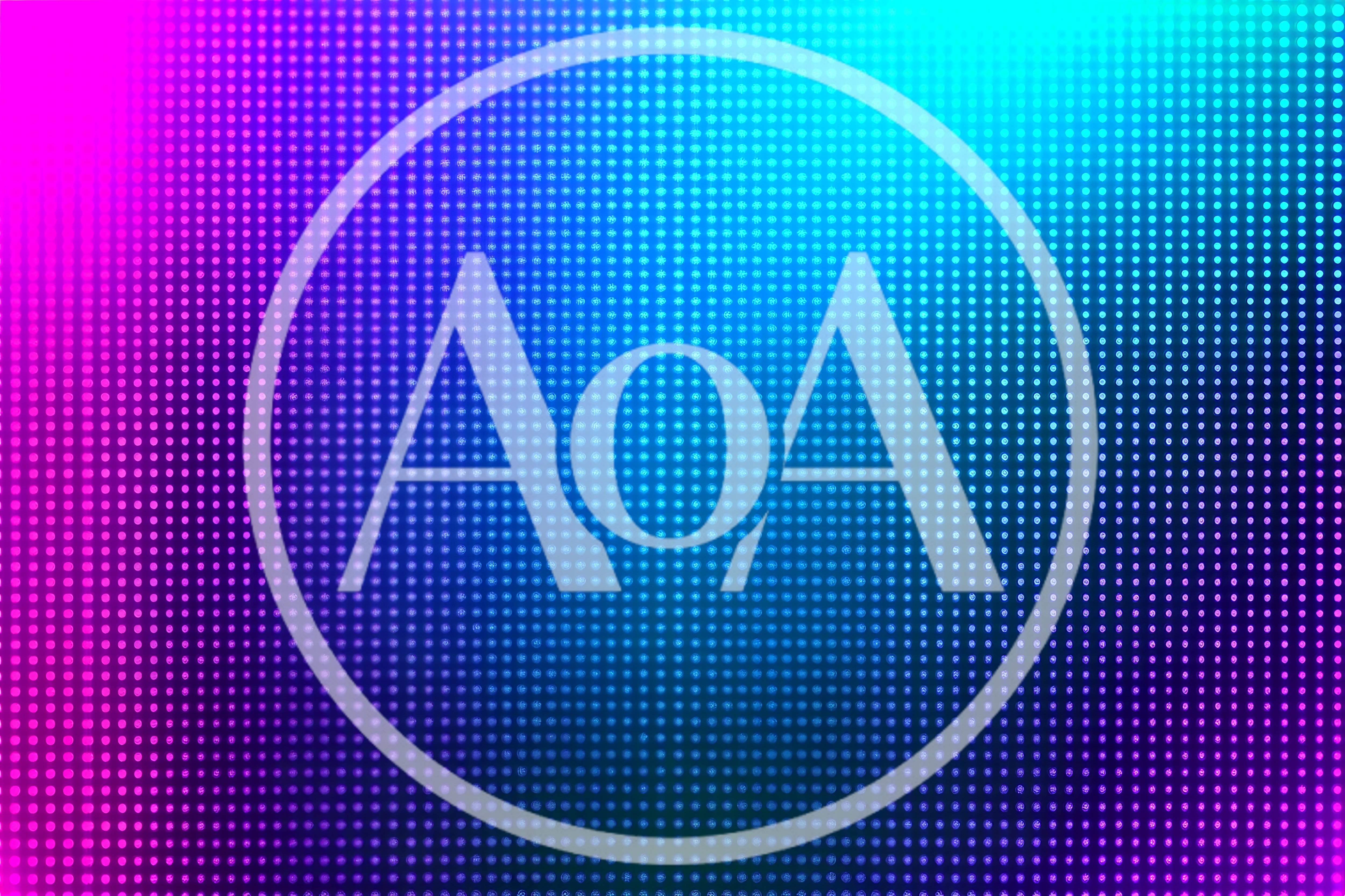Abstract Digital Halftone Pattern With Neon Gradient