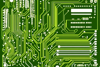 Close Up Of A Green Printed Circuit Board