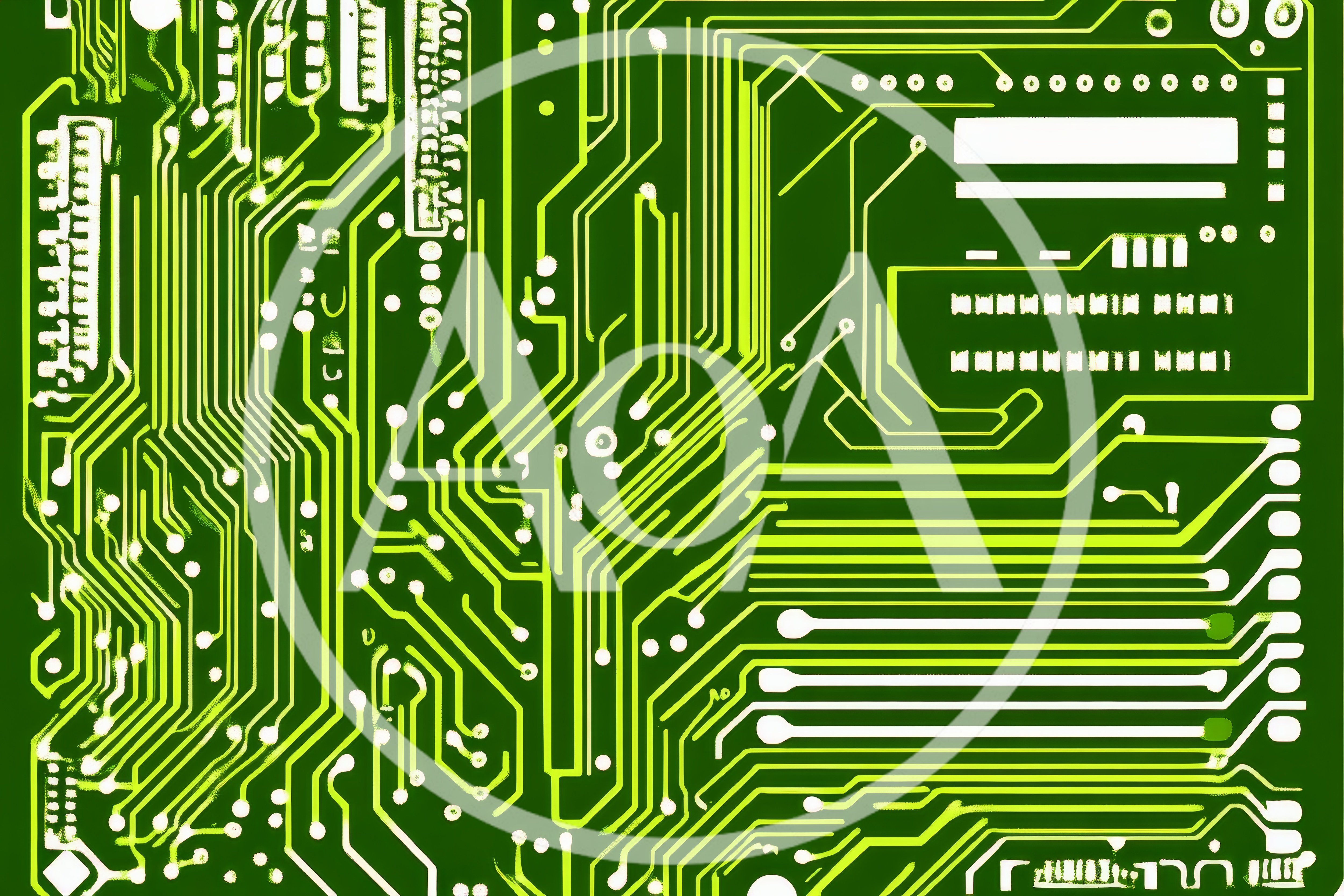 Close Up Of A Green Printed Circuit Board