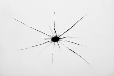 Shattered Glass Hole With Radial Cracks