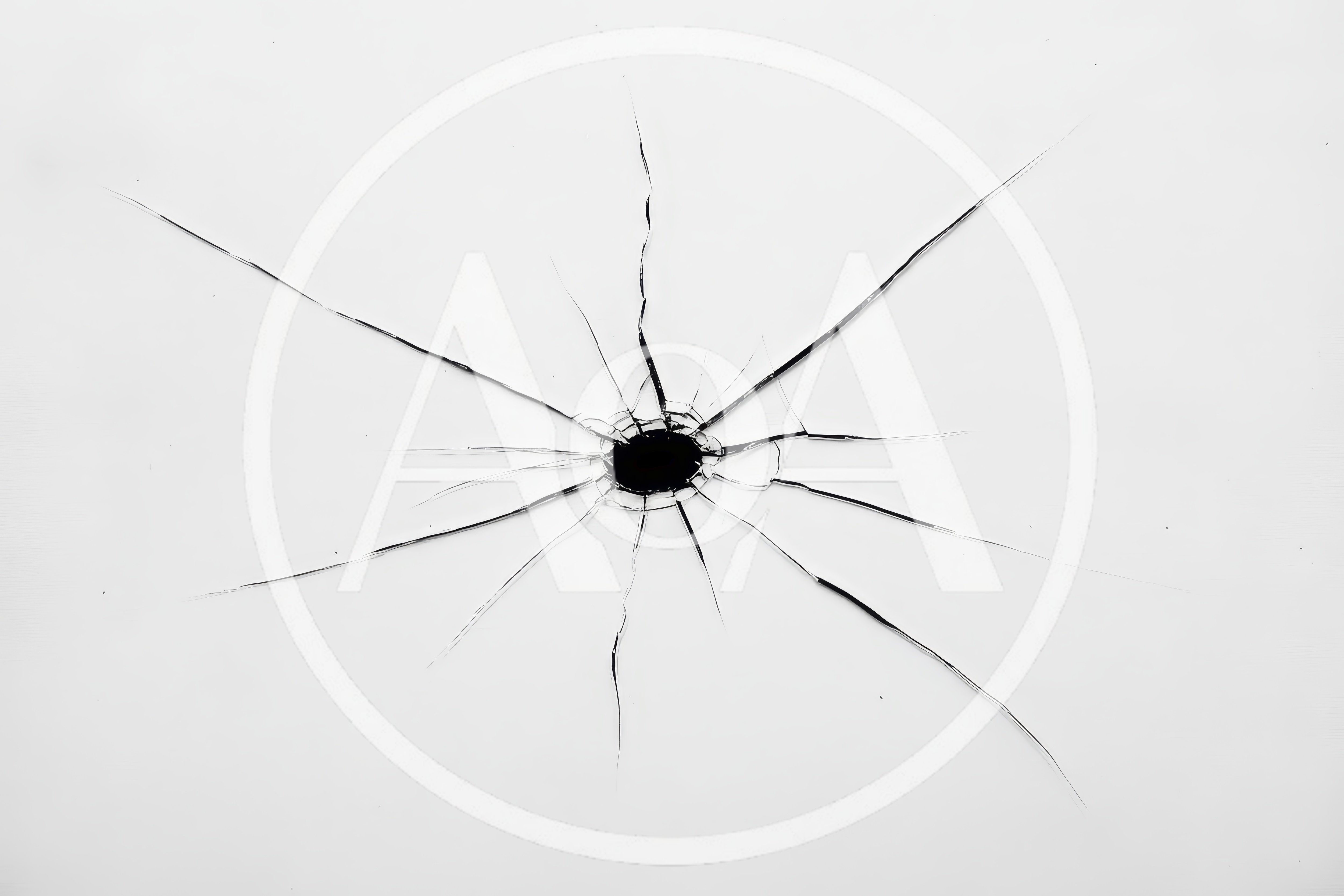 Shattered Glass Hole With Radial Cracks