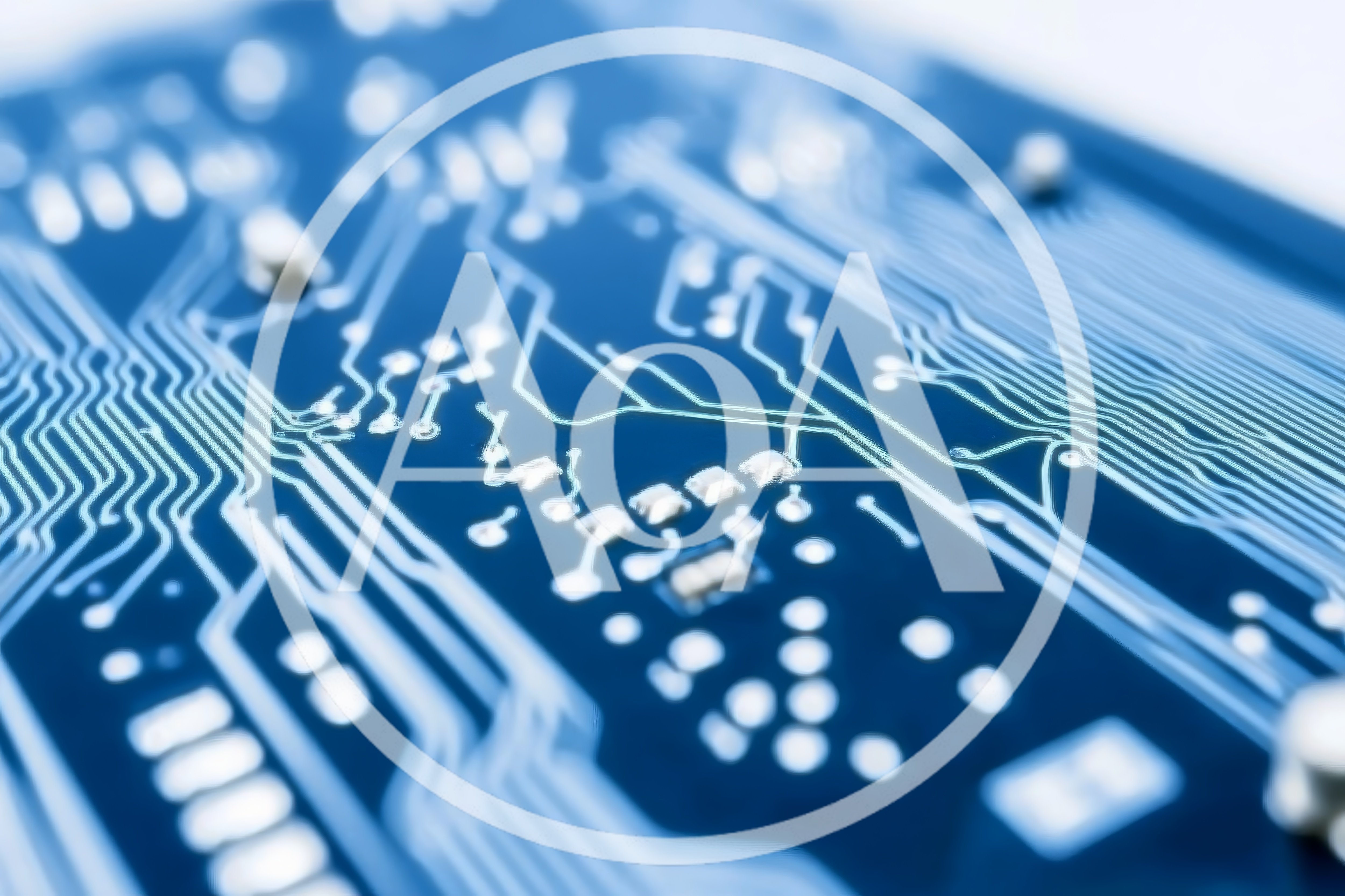 Macro View Of Blue Printed Circuit Board