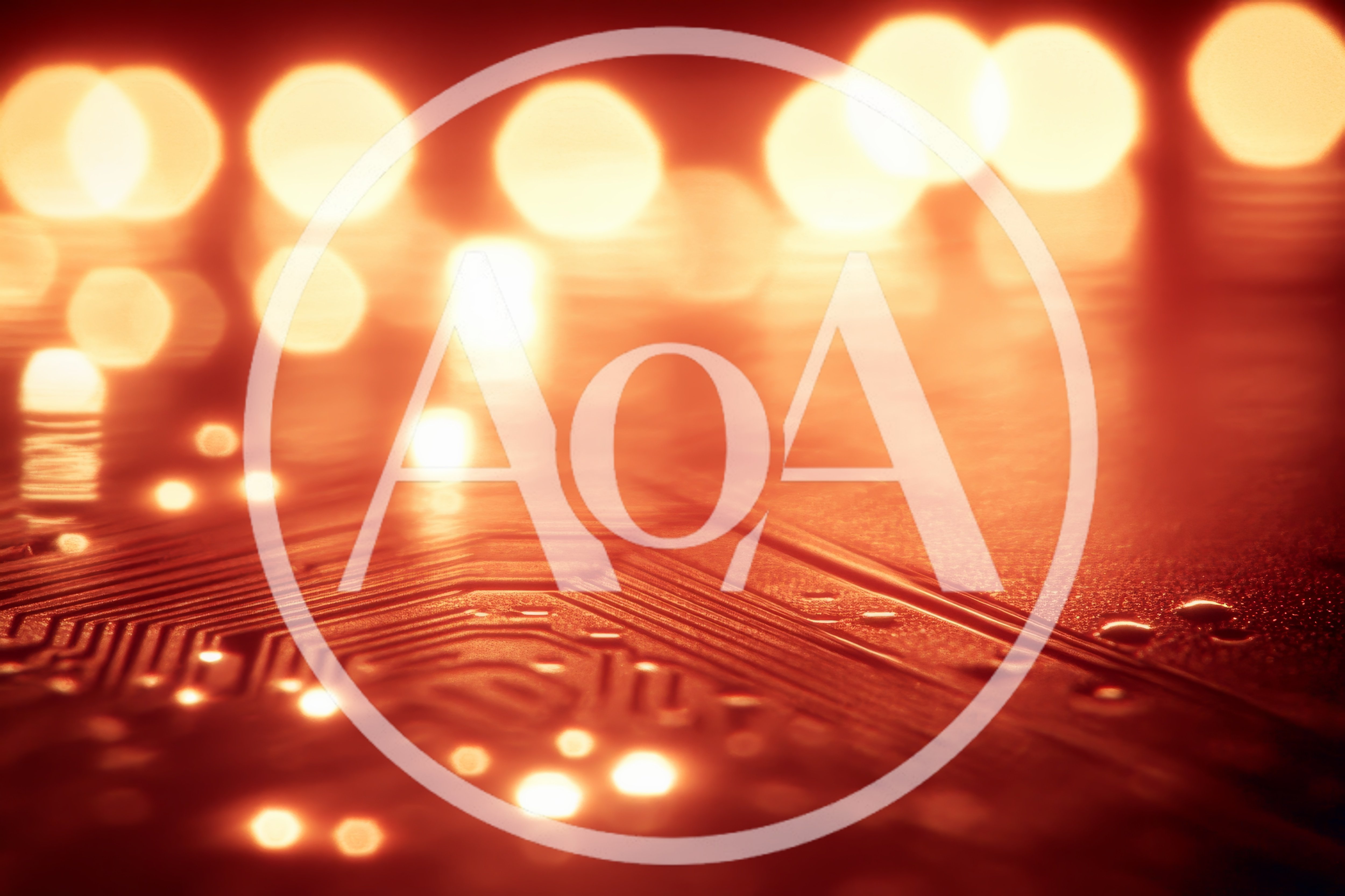 Macro View Of Glowing Circuit Board Traces