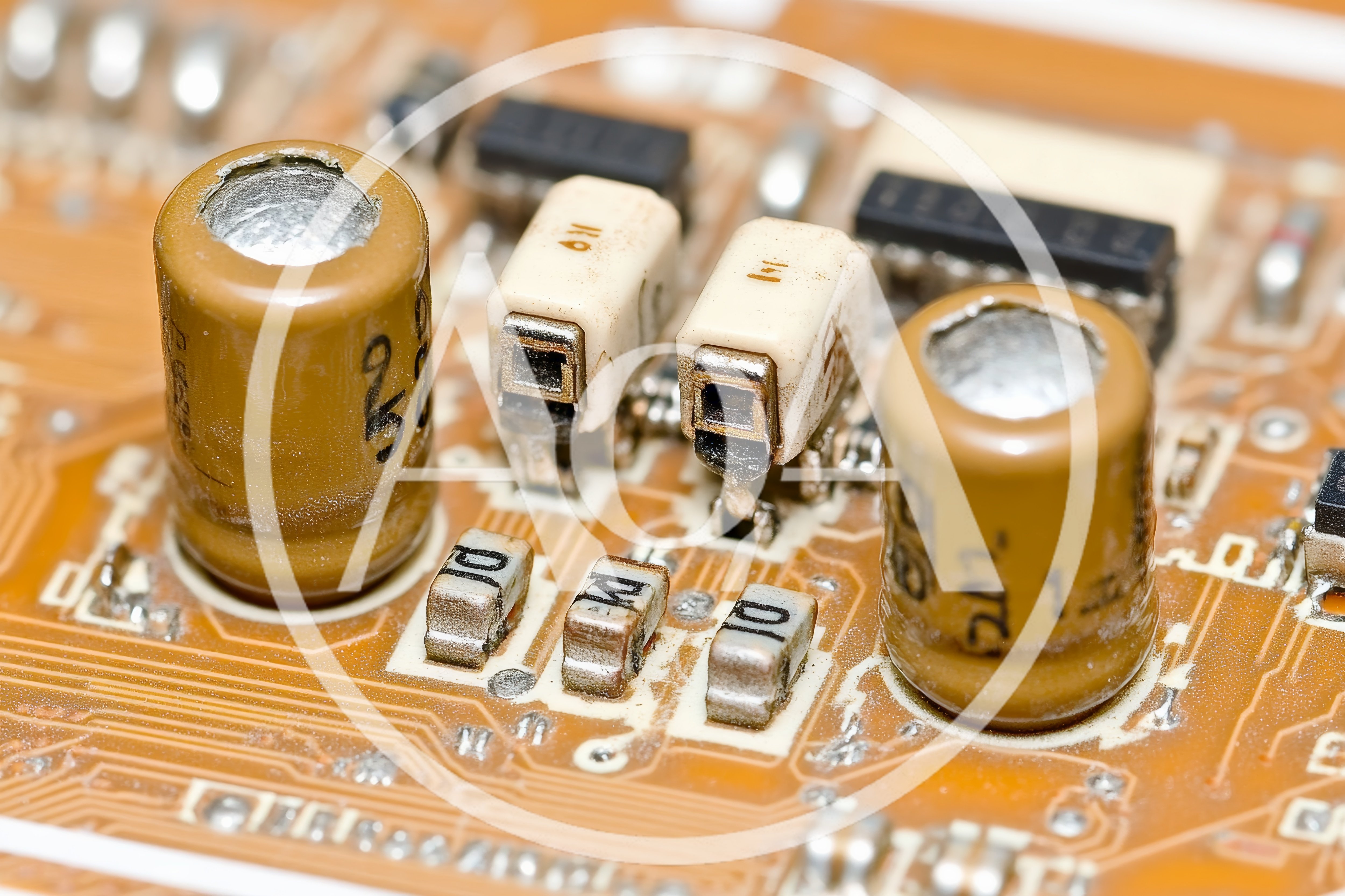 Macro View of Electronic Circuit Board Components