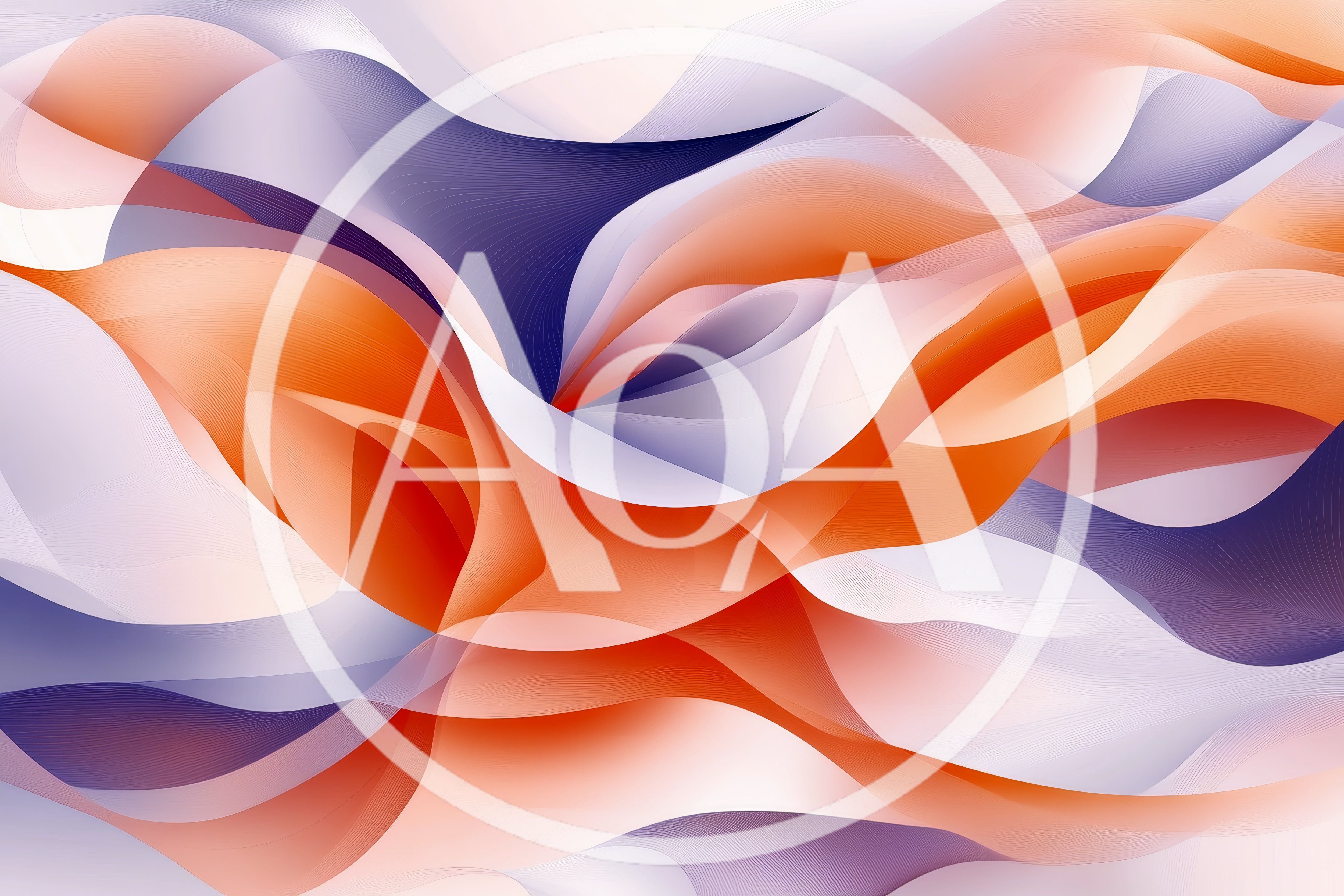 Abstract Flowing Waves With Orange And Purple Gradients