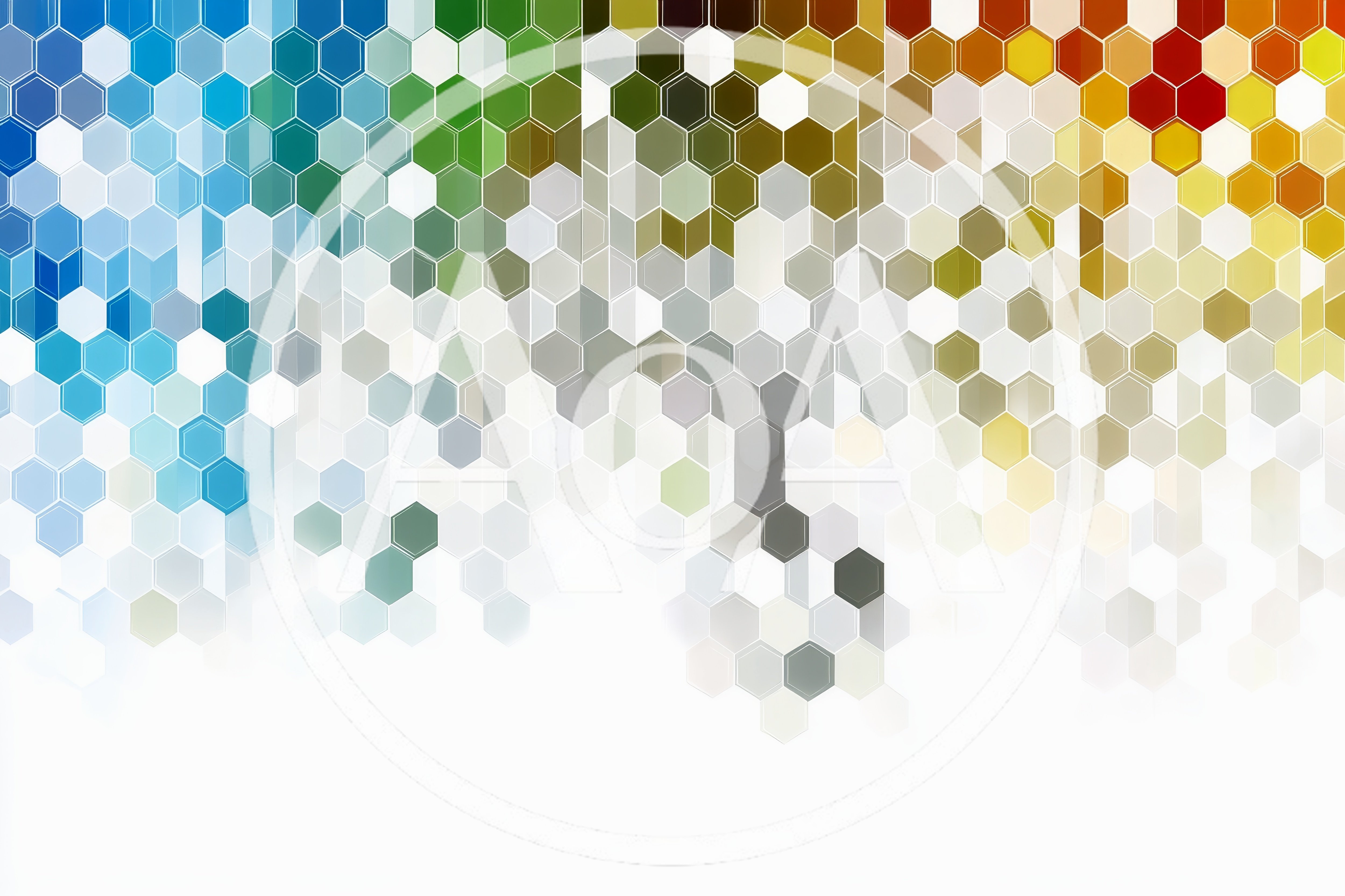 Abstract Hexagonal Mosaic Pattern With Gradient Colors