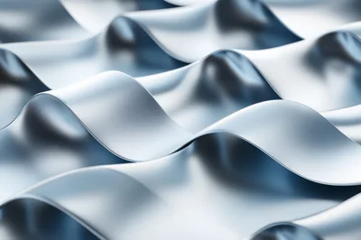 Abstract Metallic Waves With Smooth Reflective Surfaces