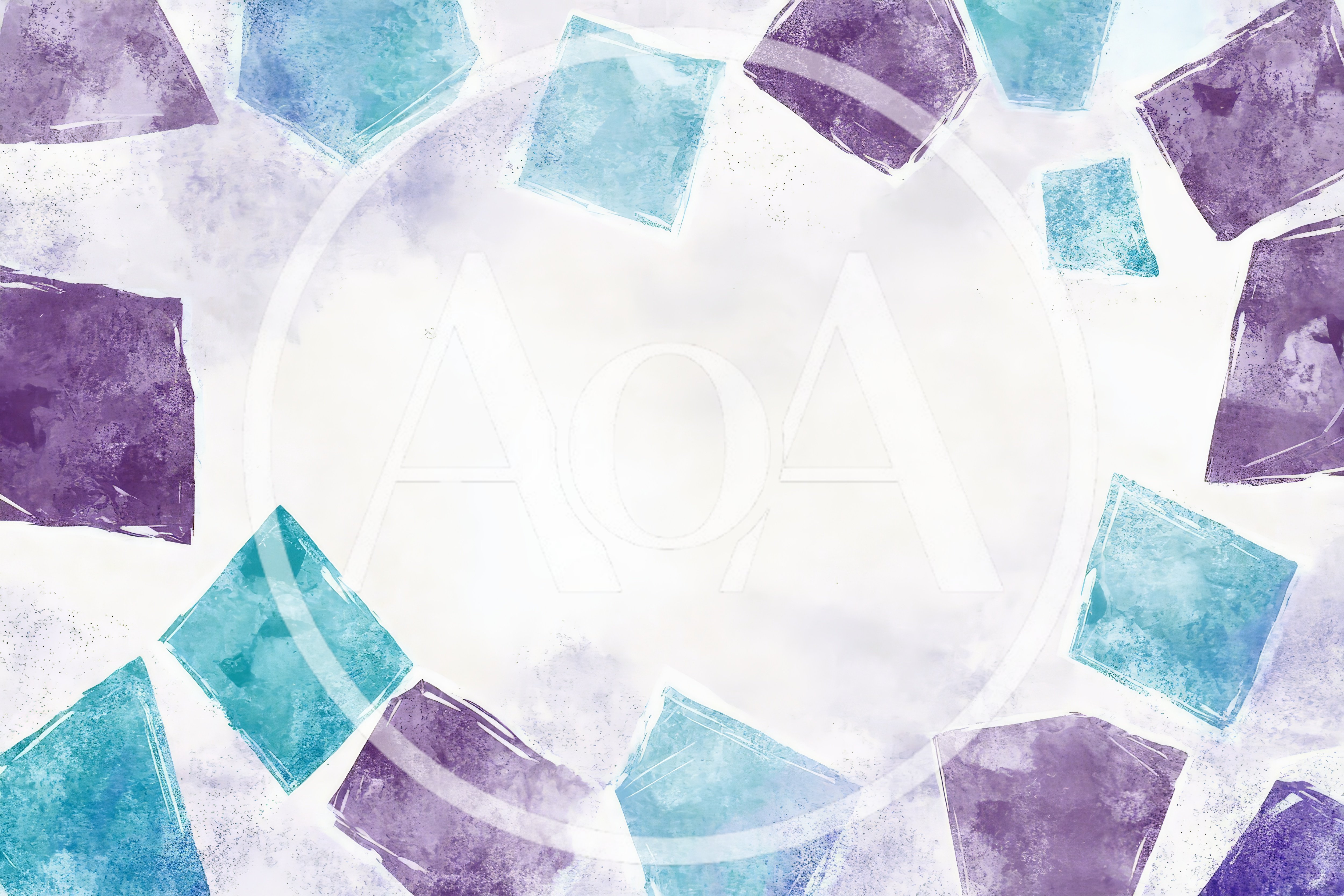Abstract Watercolor Frame With Geometric Shapes