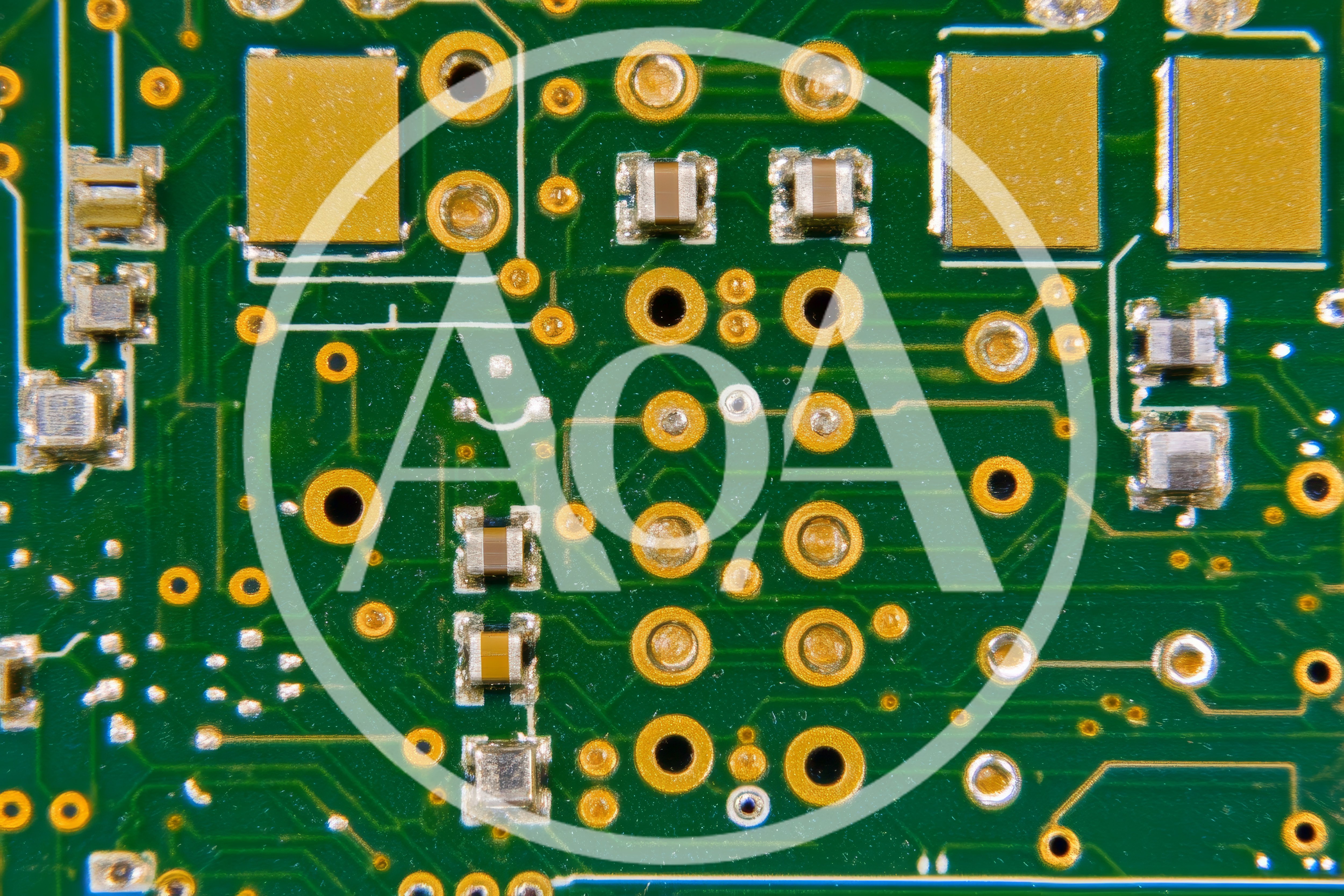 Macro View of Green Printed Circuit Board