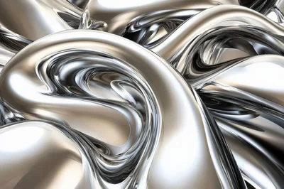 Abstract Liquid Chrome Metal Flowing Background