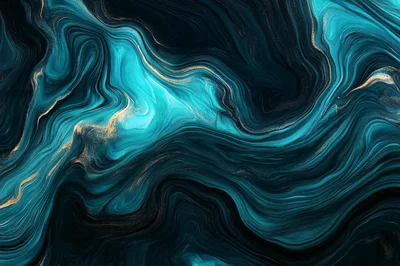 Abstract Teal And Gold Marble Fluid Texture