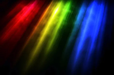 Abstract Rainbow Light Beams On Dark Background