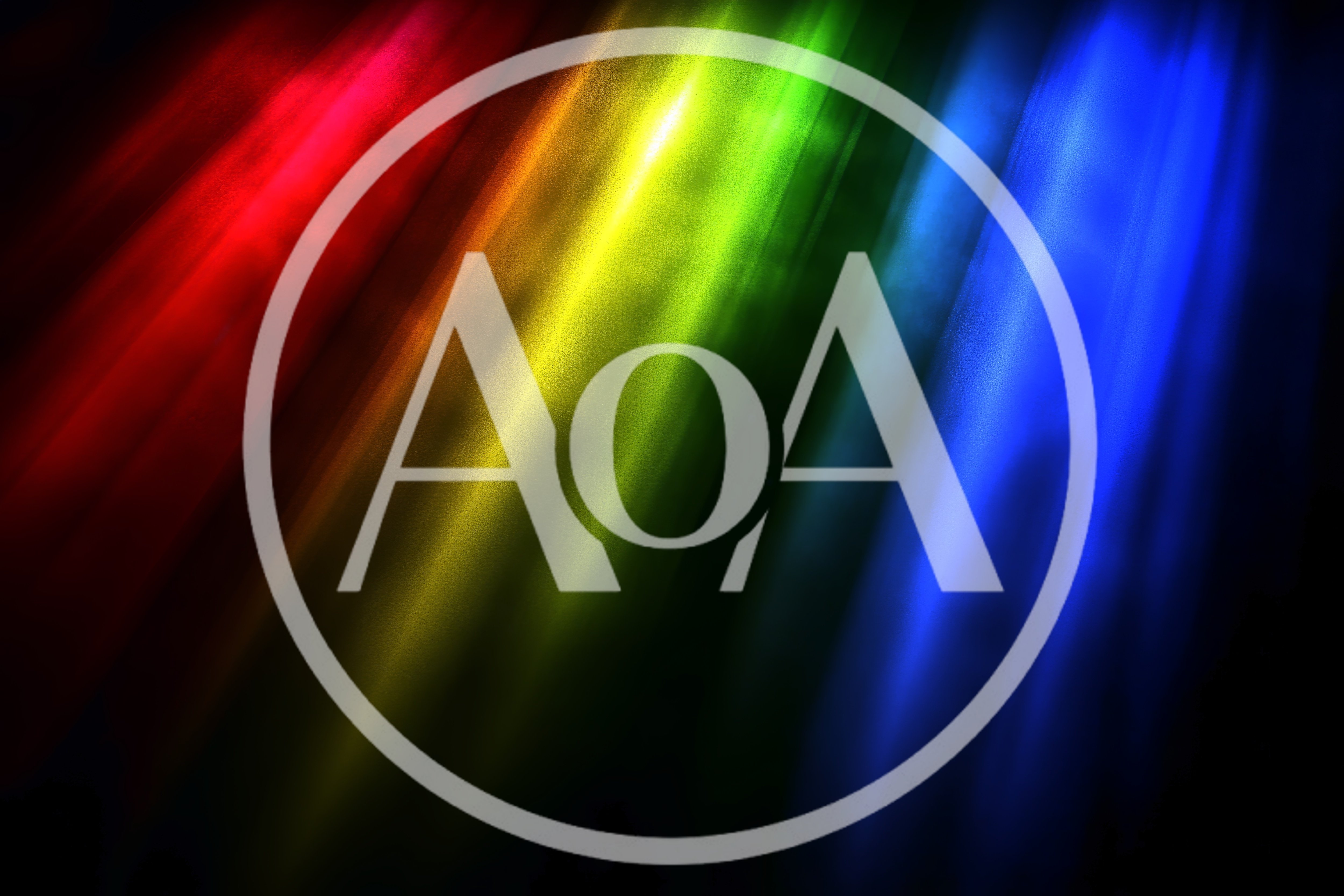 Abstract Rainbow Light Beams On Dark Background