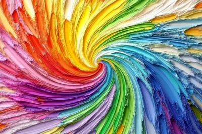 Abstract Rainbow Swirl Oil Paint Texture