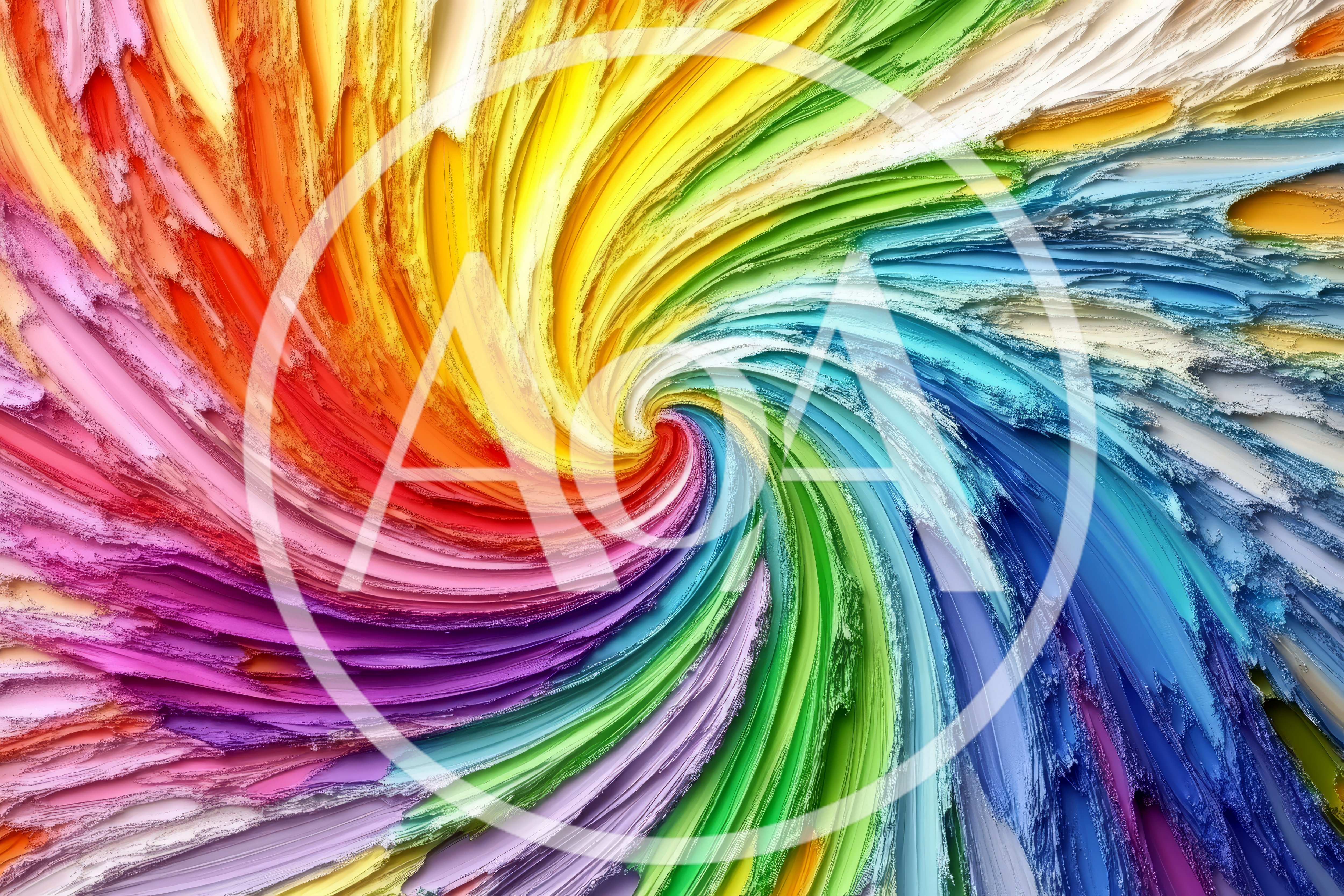 Abstract Rainbow Swirl Oil Paint Texture