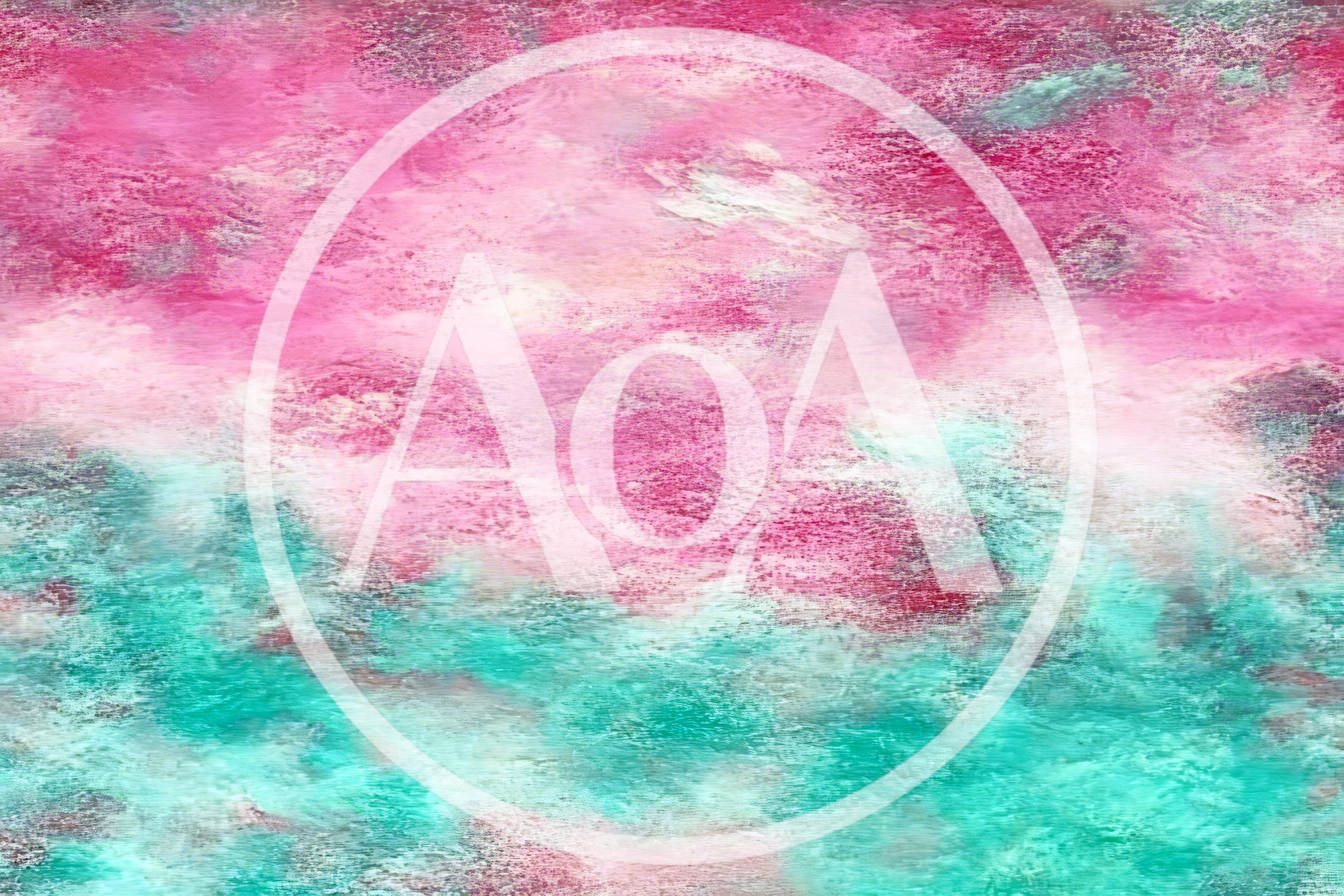 Abstract Painted Texture With Pink And Teal Colors