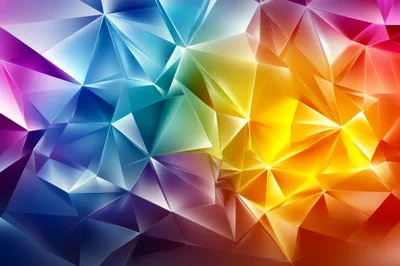 Abstract Geometric Low Poly Background With Vibrant Colors