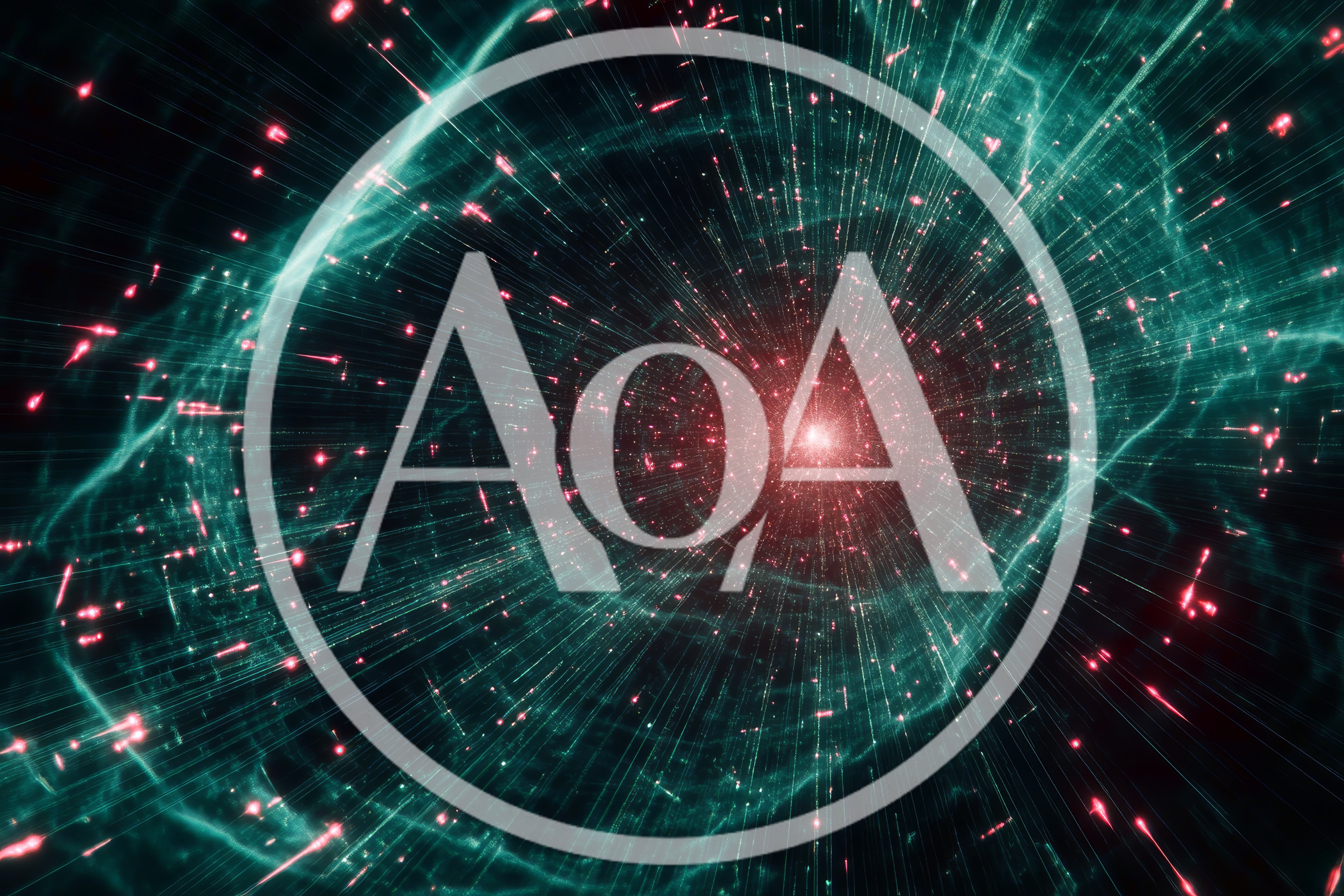 Abstract Digital Tunnel With Glowing Red Particles