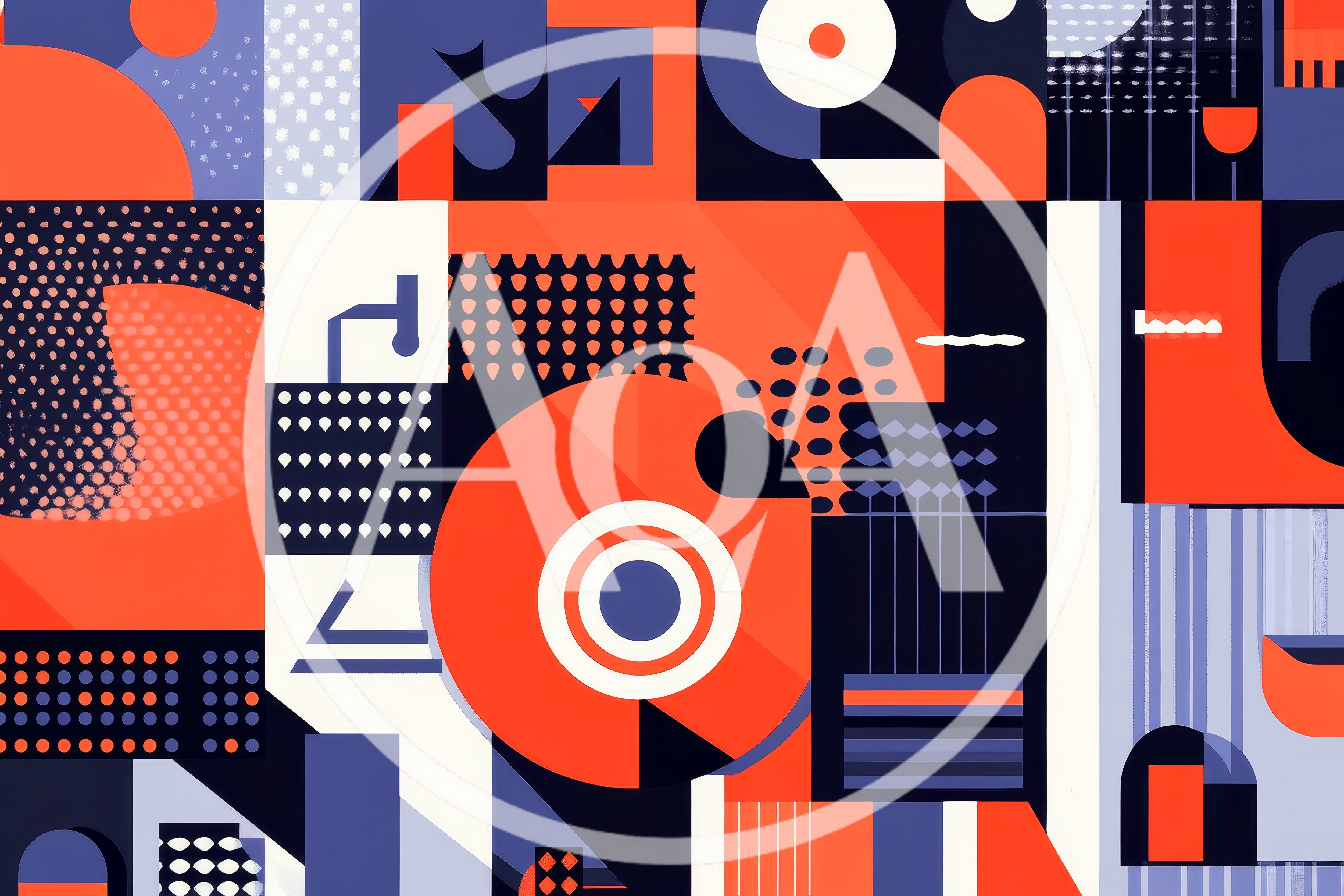 Abstract Geometric Bauhaus Style Graphic Design Pattern