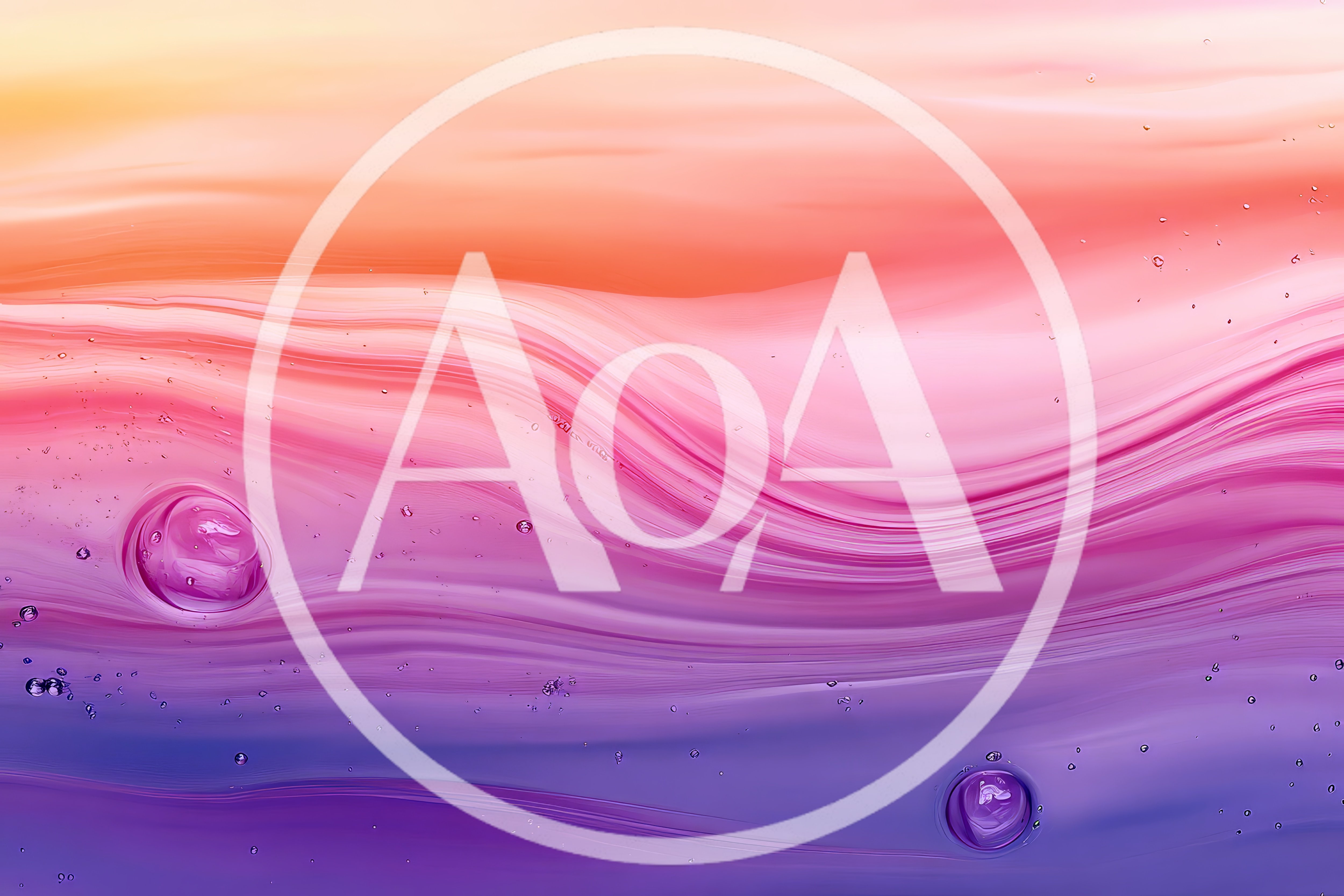 Abstract Liquid Gradient Background With Floating Bubbles