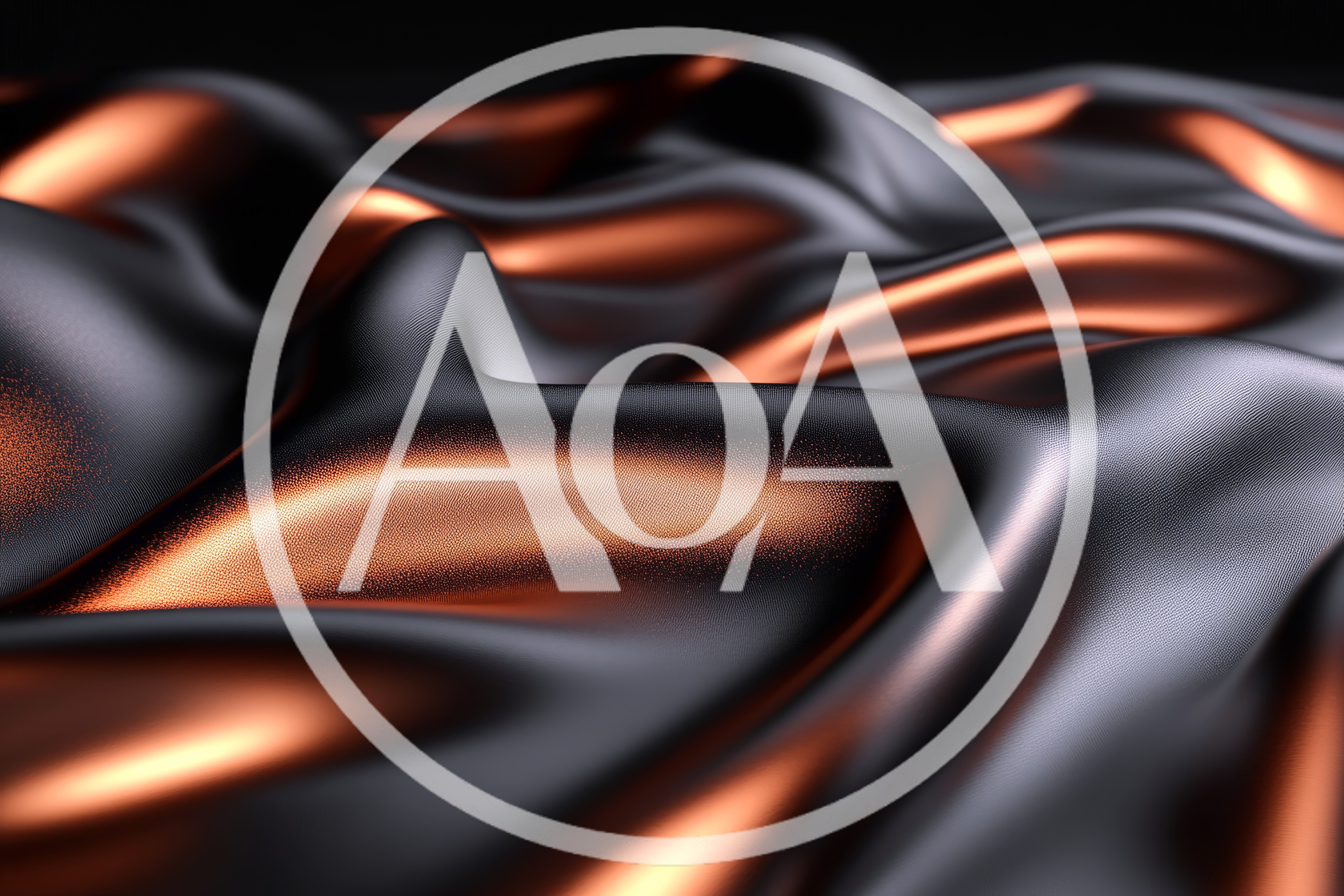 Abstract Flowing Black And Copper Silk Fabric