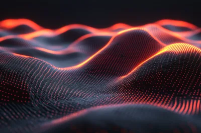 Abstract Digital Data Wave Landscape Background
