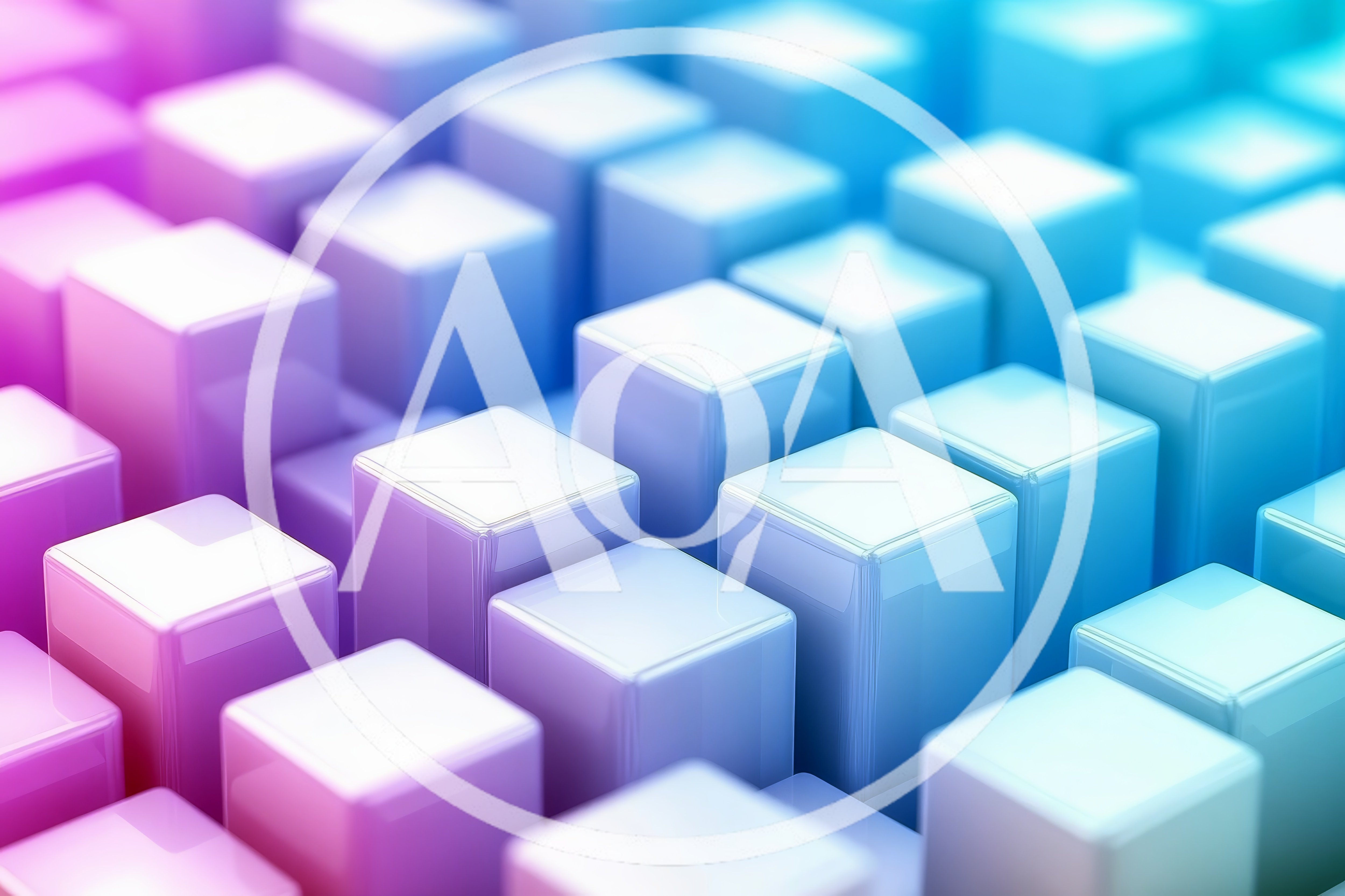 Abstract 3D Rendered Gradient Cubes Background