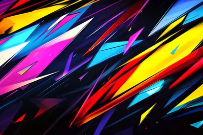 Abstract Geometric Background With Vibrant Colorful Shards