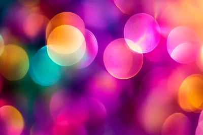 Abstract Colorful Bokeh Light Circles Background