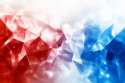 Abstract Red And Blue Geometric Crystal Background